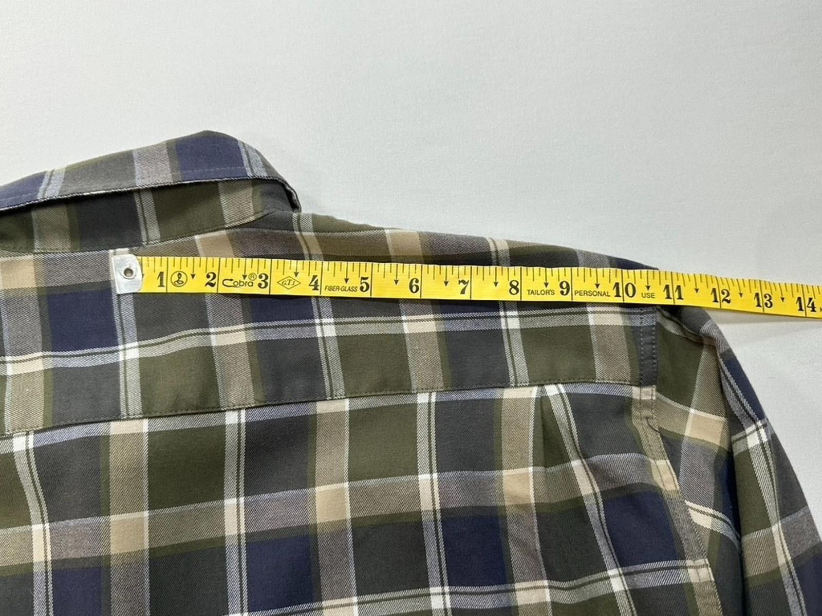 Wrangler Wrangler Plaid Tall Cotton/Polyester Button Up Green/Gray XL Size US XL / EU 56 / 4 - 7 Thumbnail