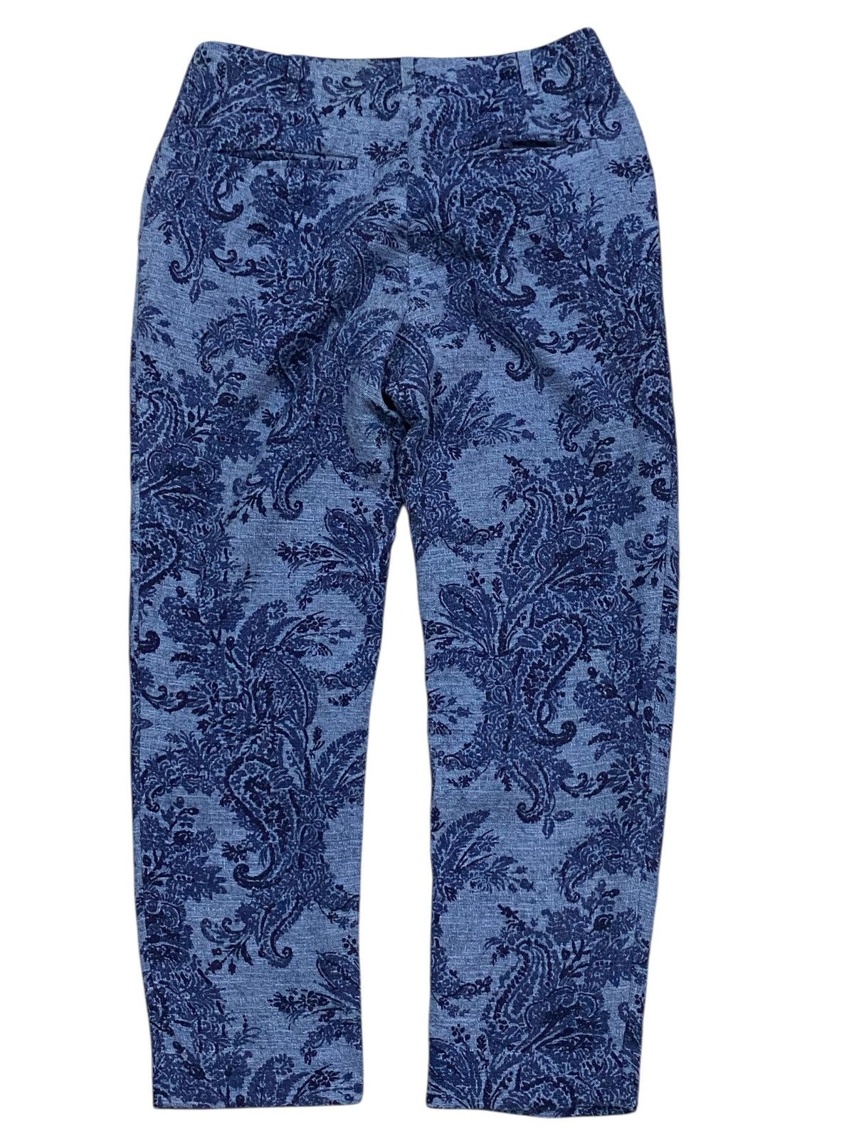 Japanese Brand Gallardagalante Indigo Paisley Jacquard Trousers (Size 1) Size US 28 / EU 44 - 2 Thumbnail