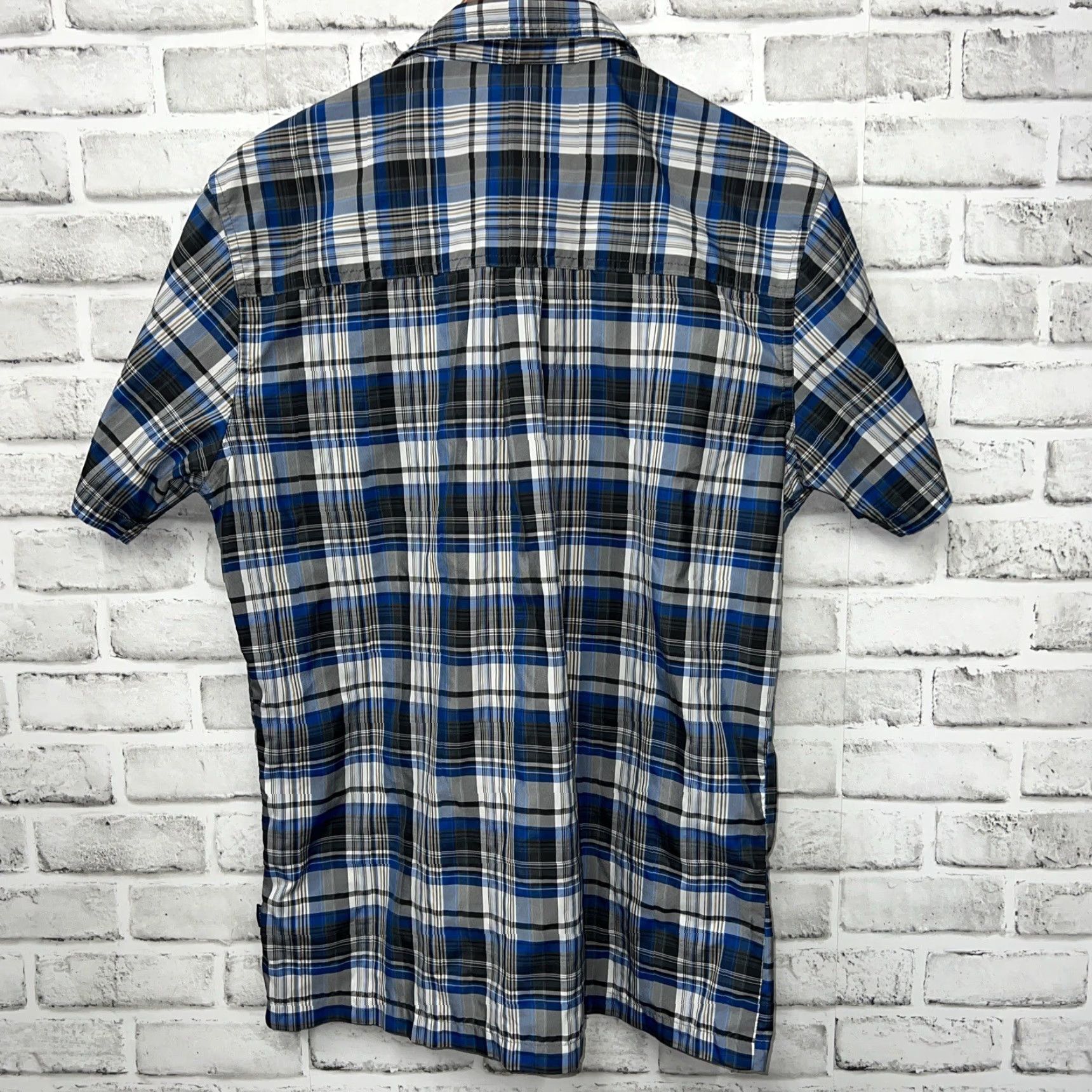 Vintage Kuhl Blue Button-Up Plaid Shirt Mens Size M Short Sleeve Missing 1 Button Regular Fit Size US M / EU 48-50 / 2 - 4 Thumbnail