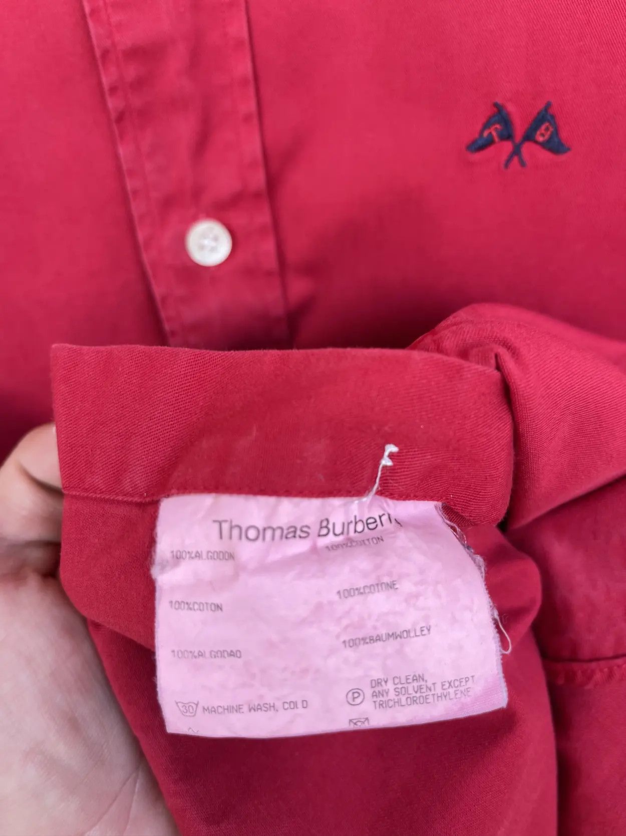 Burberry 🔥 red Burberry TB shirt red coton size xl flag logo thomas Size US XL / EU 56 / 4 - 8 Thumbnail