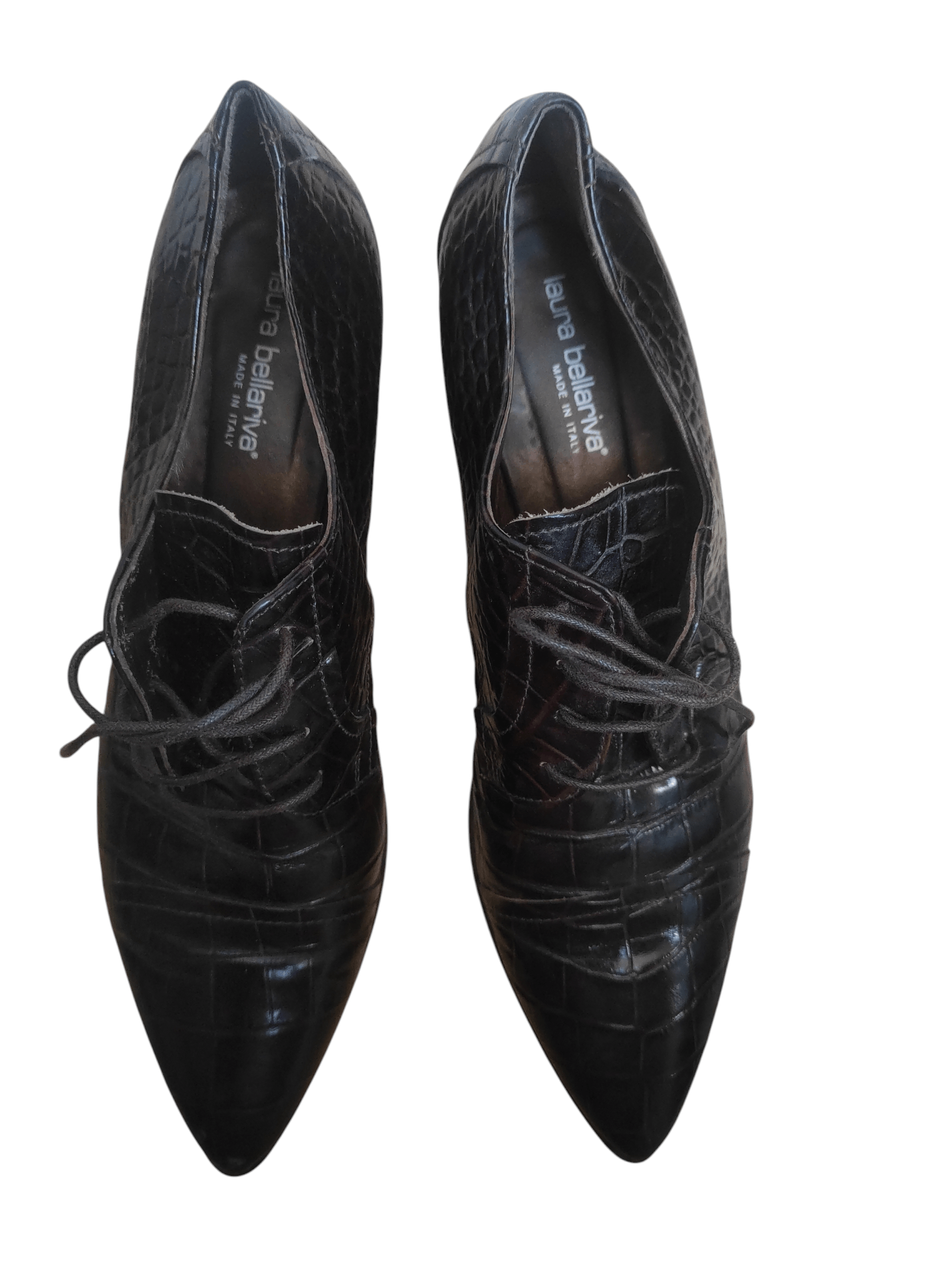 Other Laura Bellariva Crocodile Print Women's lace-up Shoes Size US 11 / IT 41 - 3 Thumbnail