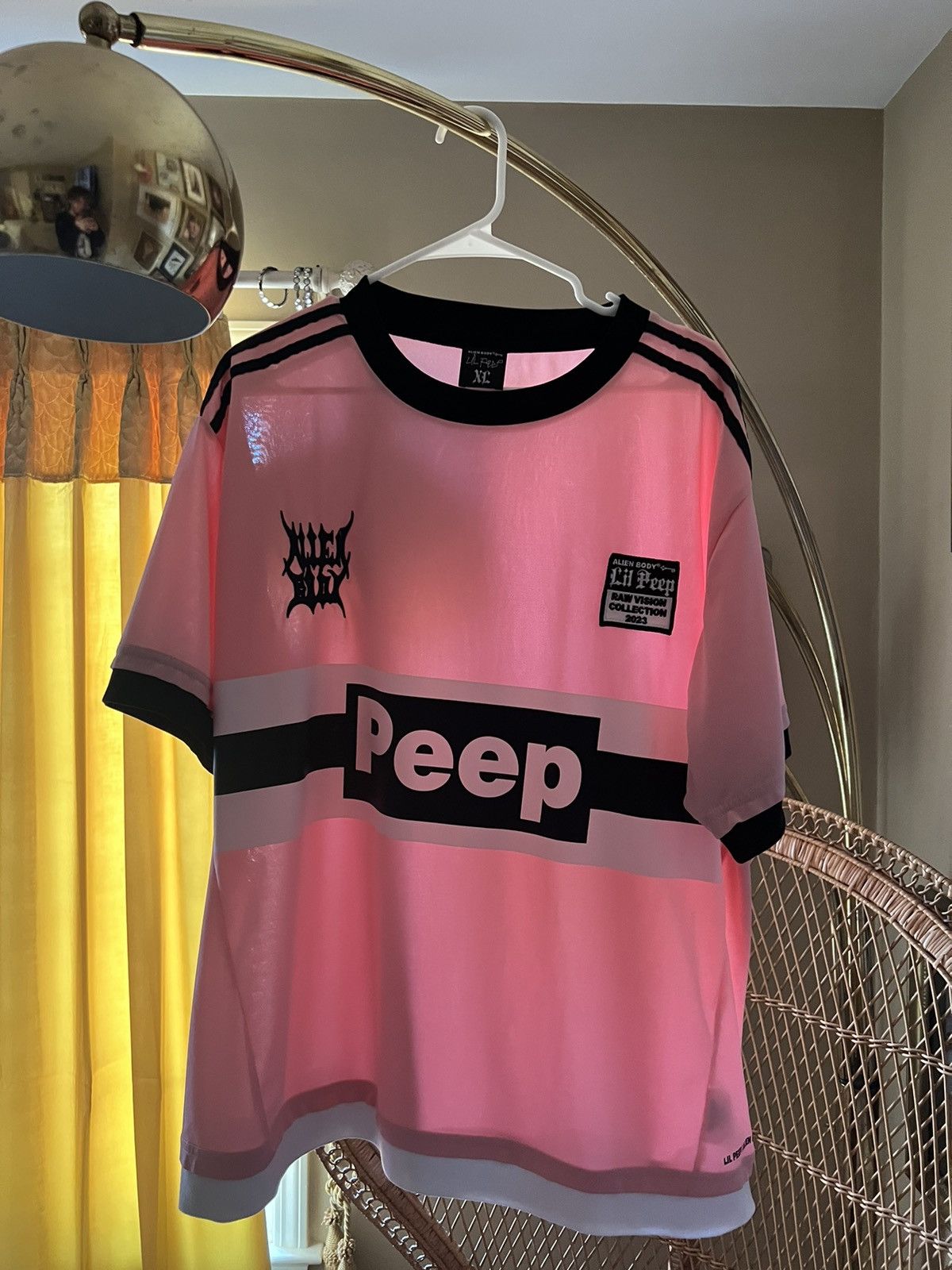 image of Gothboiclique x Lil Peep Alien Body Jersey Pink Size Xl, Men's