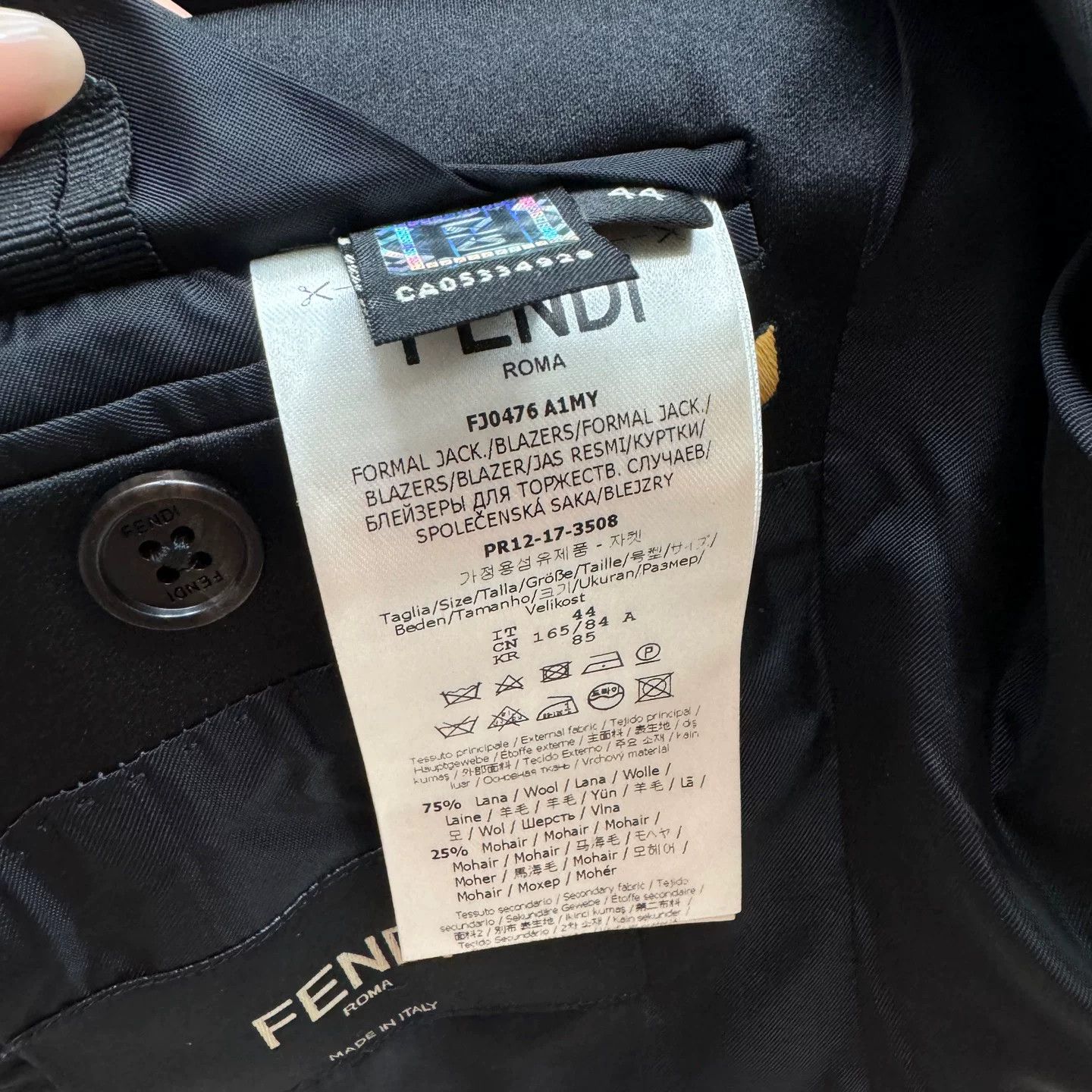 Fendi fendi classic suit jacket size 44 Size US S / EU 44-46 / 1 - 6 Thumbnail