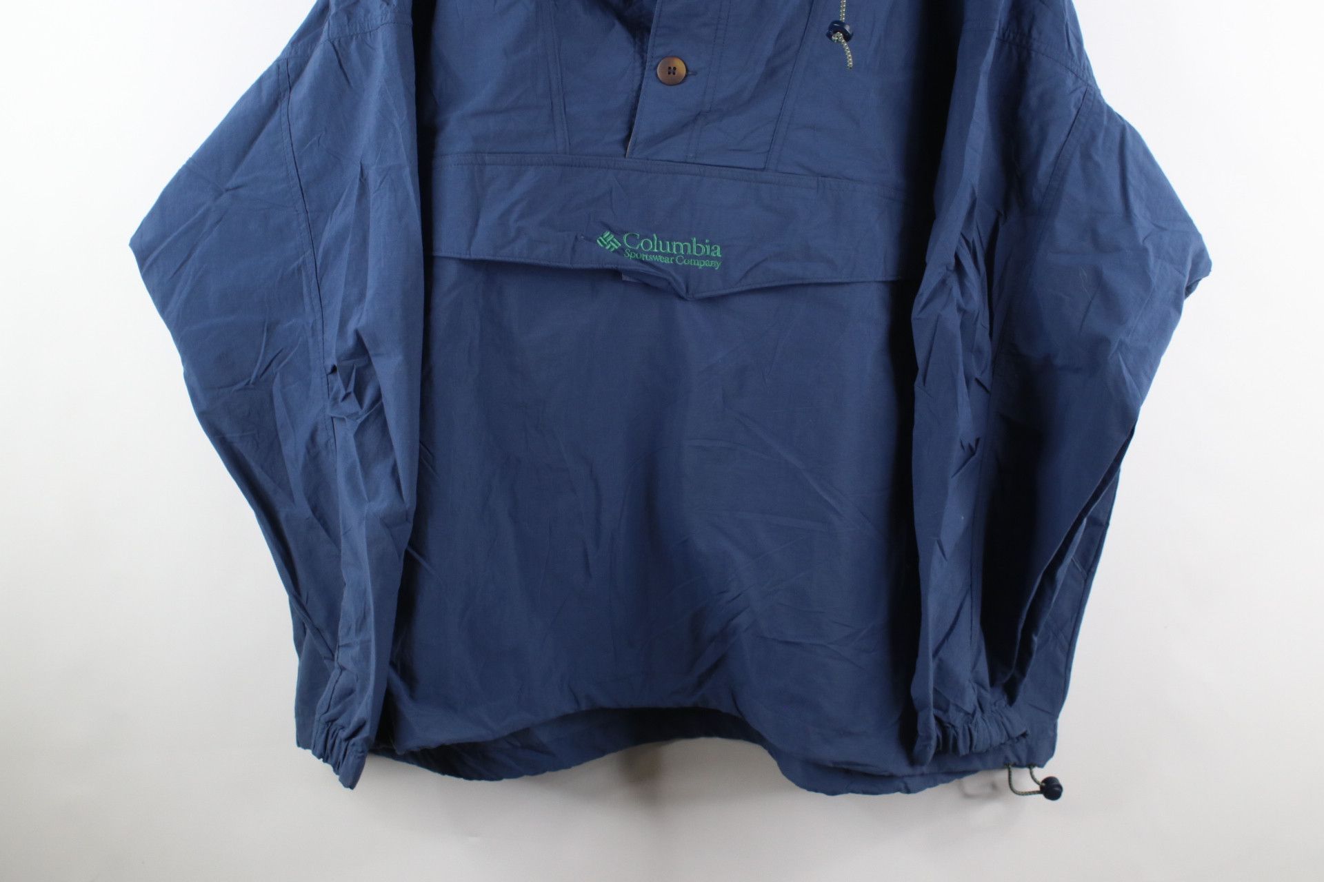 Columbia × Vintage Vintage 90s Columbia Out Hooded Anorak Jacket Blue Nylon Size US XXL / EU 58 / 5 - 3 Thumbnail