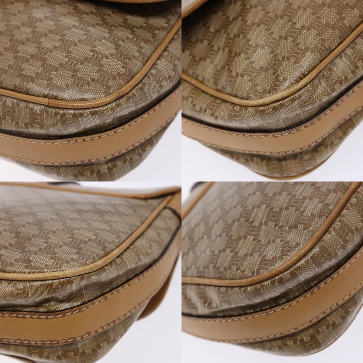 Celine CELINE Macadam Canvas Shoulder Bag Pvc Beige Gold Size ONE SIZE - 10 Thumbnail