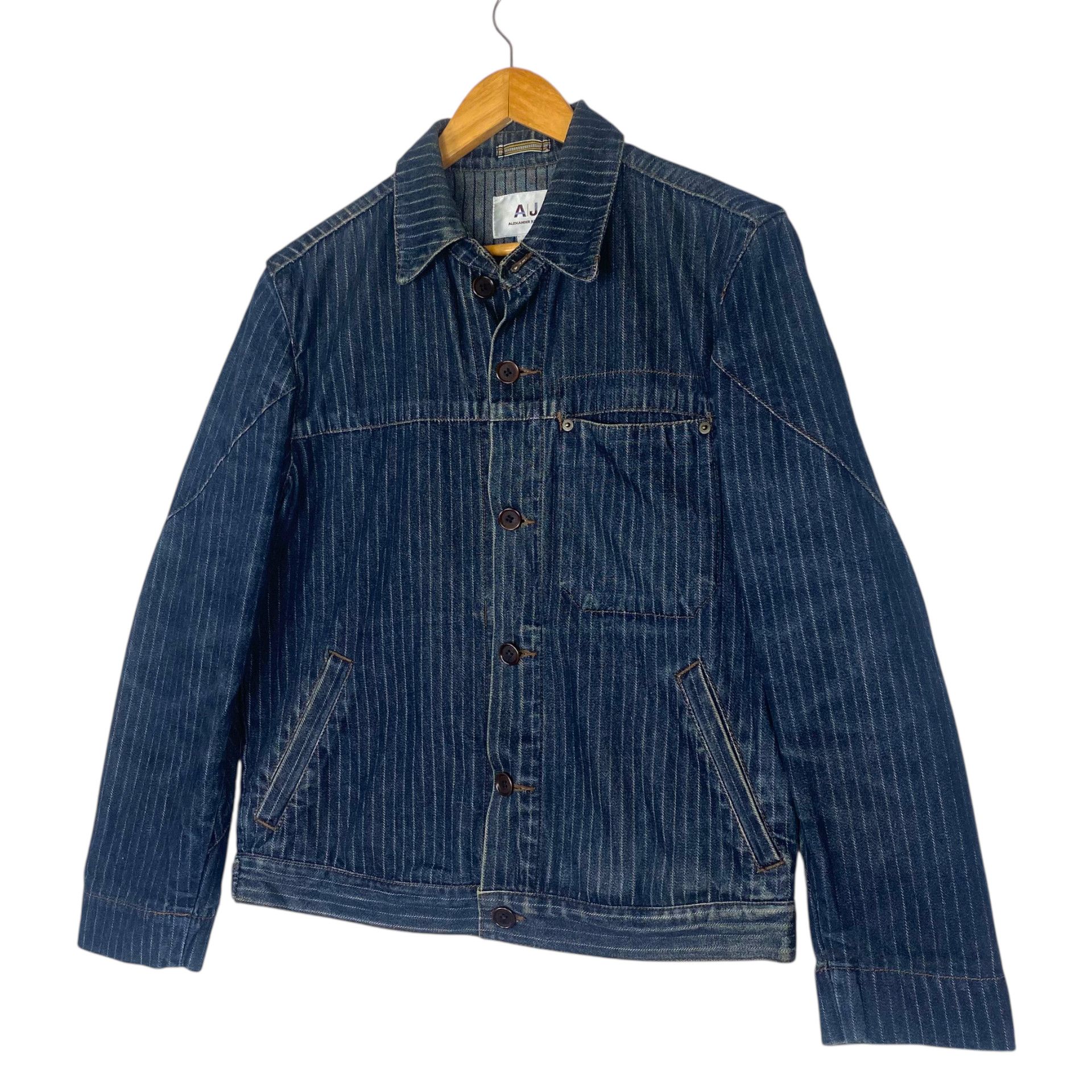 Alexander Julian 💥ALEXANDER JULIAN DENIM HICKORY STRIPE JACKET Size US M / EU 48-50 / 2 - 2 Thumbnail