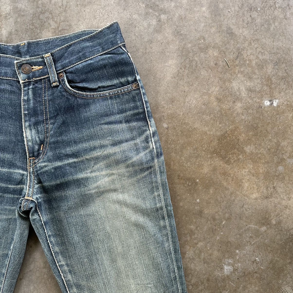 Japanese Brand Vintage Edwin Faded Flare Distressed Jean Denim Pant W28 Size US 28 / EU 44 - 5 Thumbnail