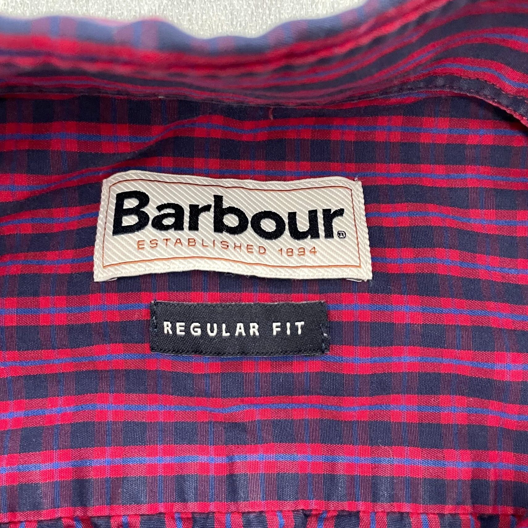 Barbour Barbour Check Button-Up Shirt Adult Small Red Blue Mens S Casual Lightweight Size US S / EU 44-46 / 1 - 5 Thumbnail
