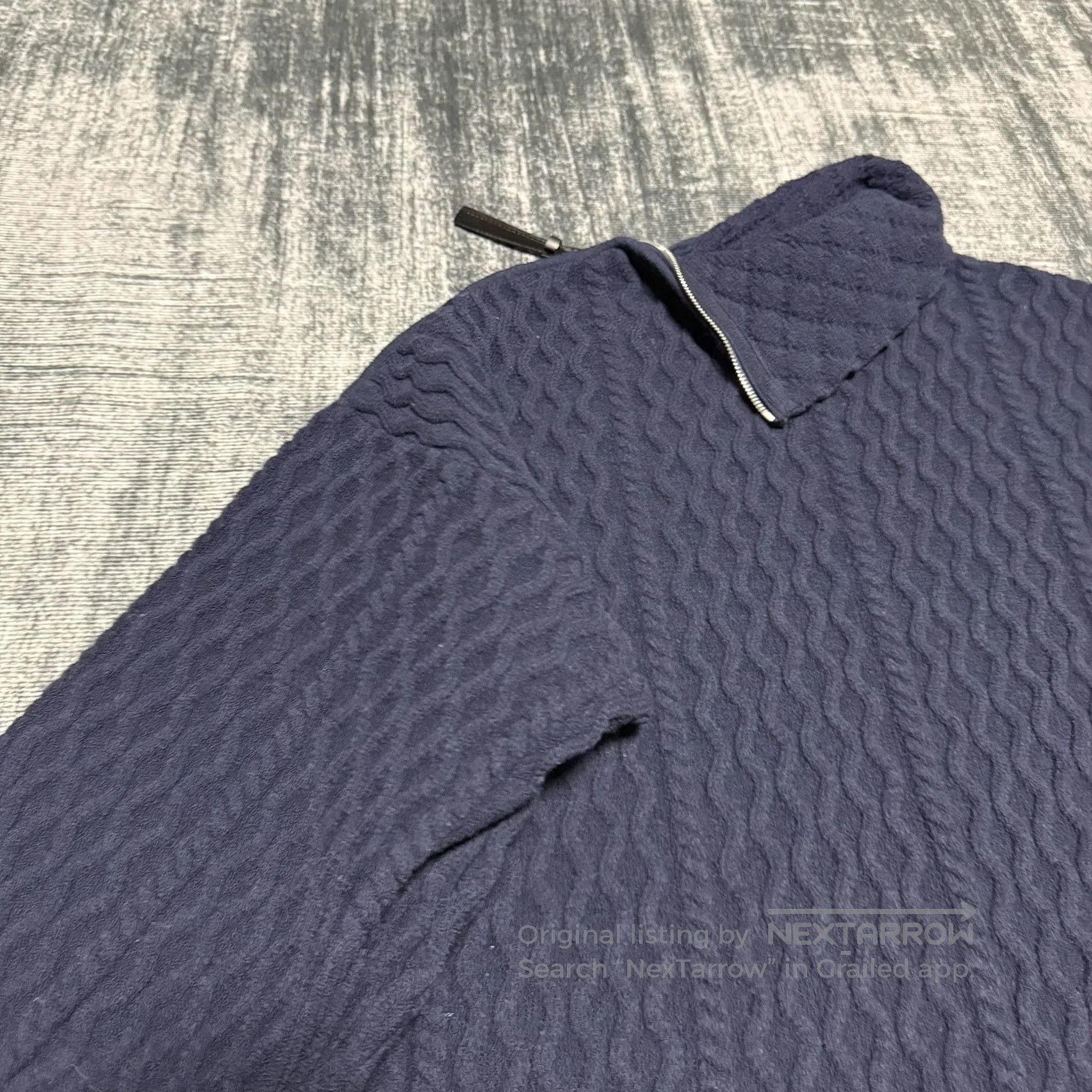 Loewe Loewe Navy Ribbed Zip Sweater. Size US M / EU 48-50 / 2 - 2 Thumbnail