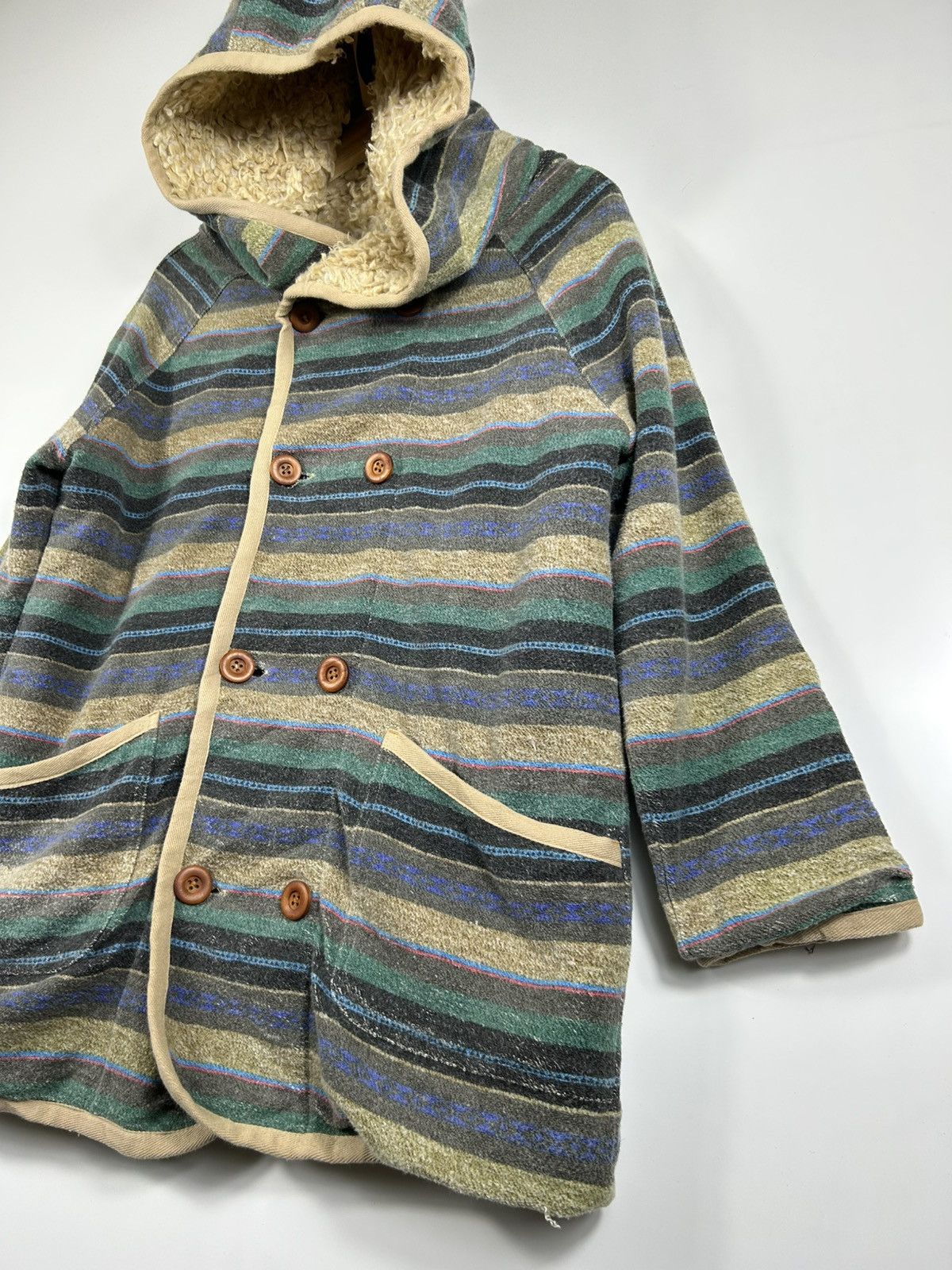 Japanese Brand × Vintage ⚡️Vintage Cube Sugar Hooded Flannel Sherpa Jacket Size US M / EU 48-50 / 2 - 3 Thumbnail