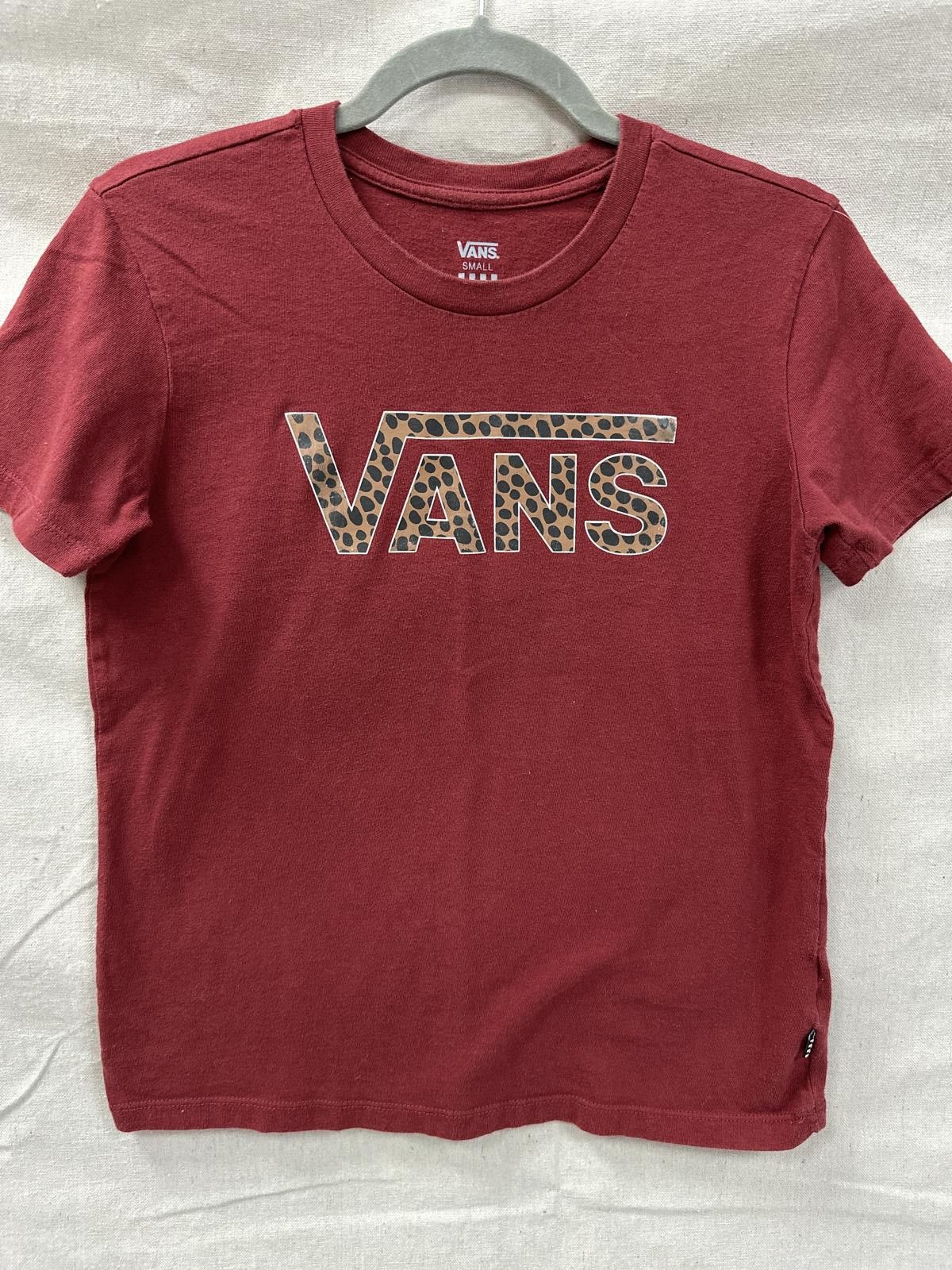 Vans Vans Graphic Tee - Small - Burgundy with Leopard Print Size S / US 4 / IT 40 - 1 Thumbnail
