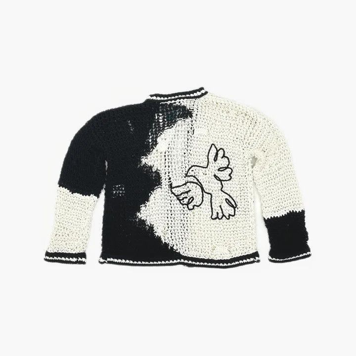 Chanel Chanel Black and White Patterned Knit Cardigan Size L / US 10 / IT 46 - 3 Thumbnail