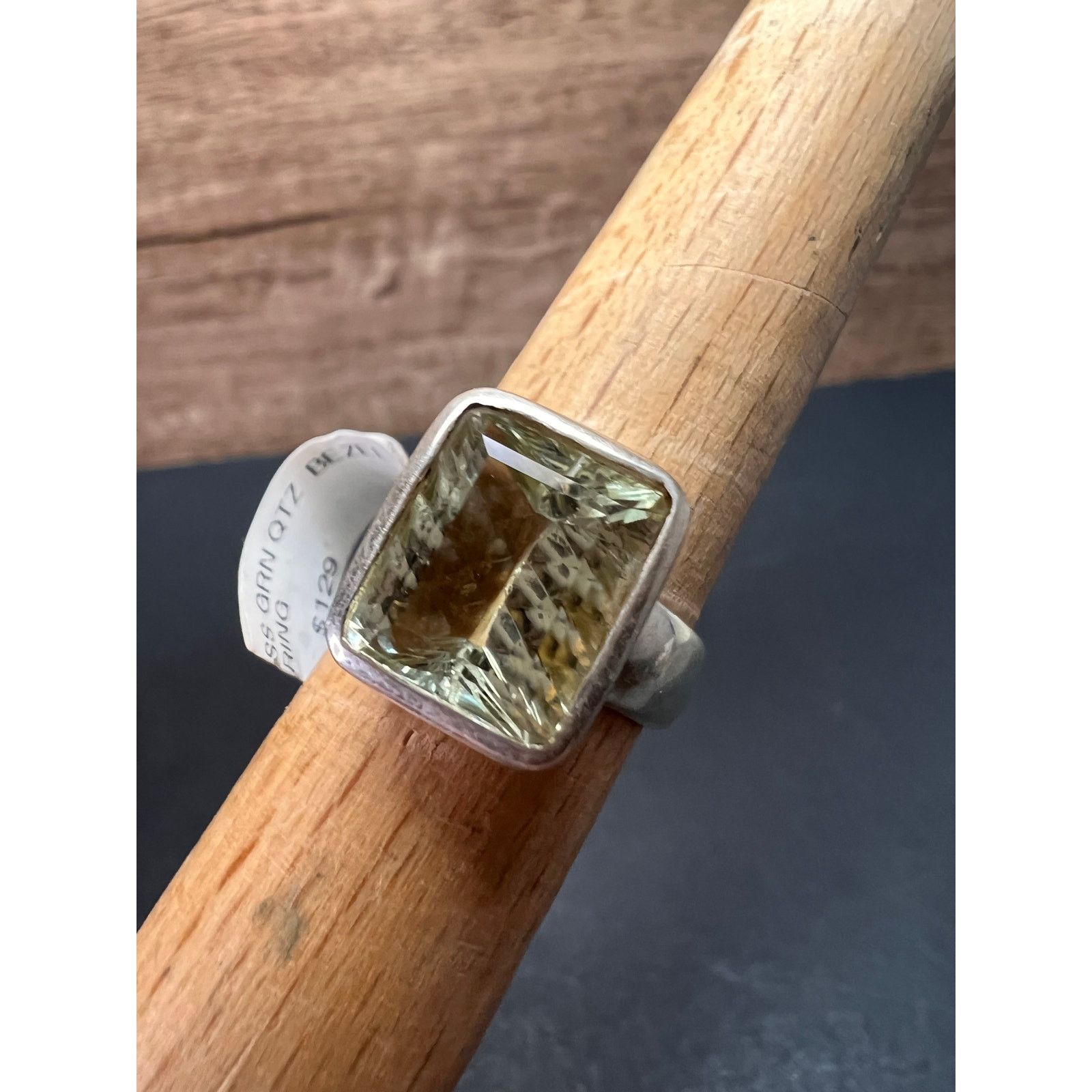 Other NEW Prasiolite Sterling silver ring 6.87 grams Size ONE SIZE - 8 Thumbnail