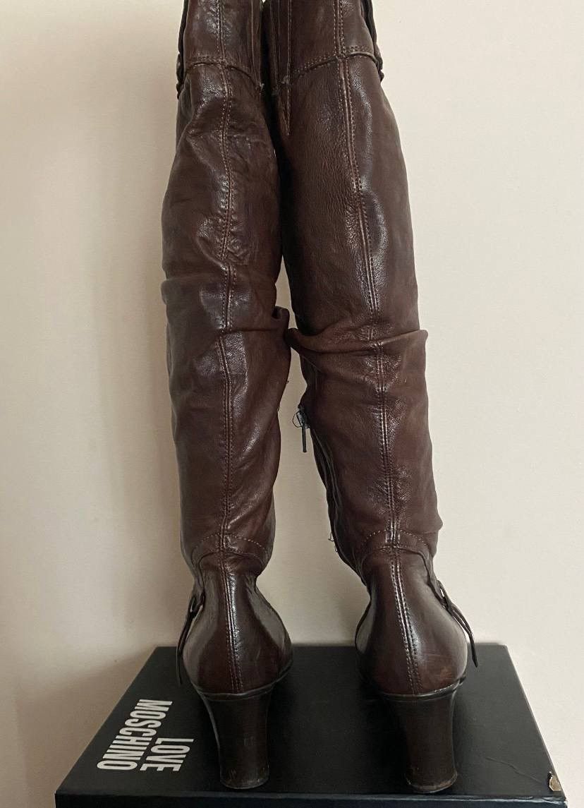 A.S.98 A.S.98. Airstep Brown Leather High Boots Moto Style Size US 8 / IT 38 - 6 Thumbnail