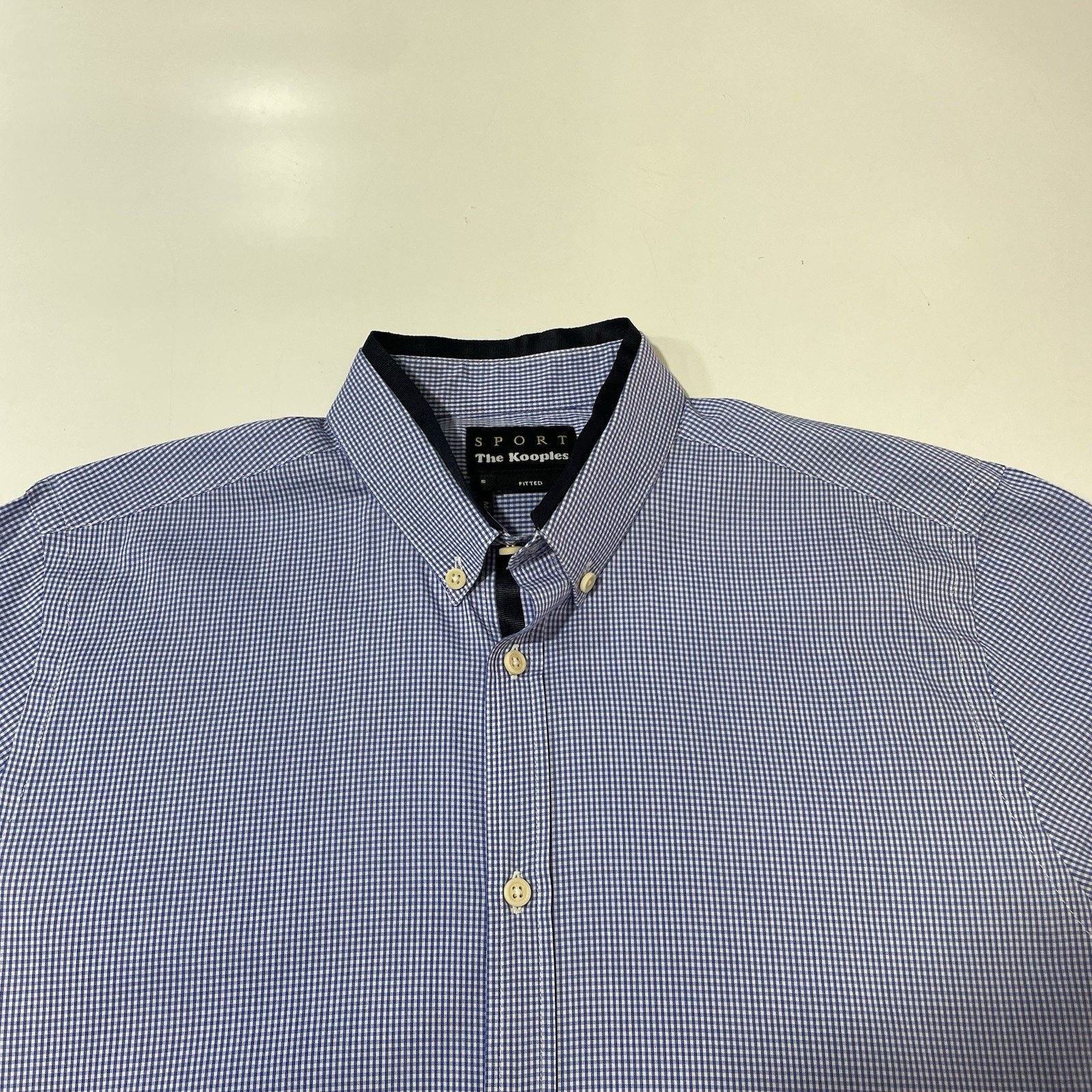 The Kooples The Kooples Sport Fitted Shirt Blue Micro-Check Size S Size US S / EU 44-46 / 1 - 2 Thumbnail