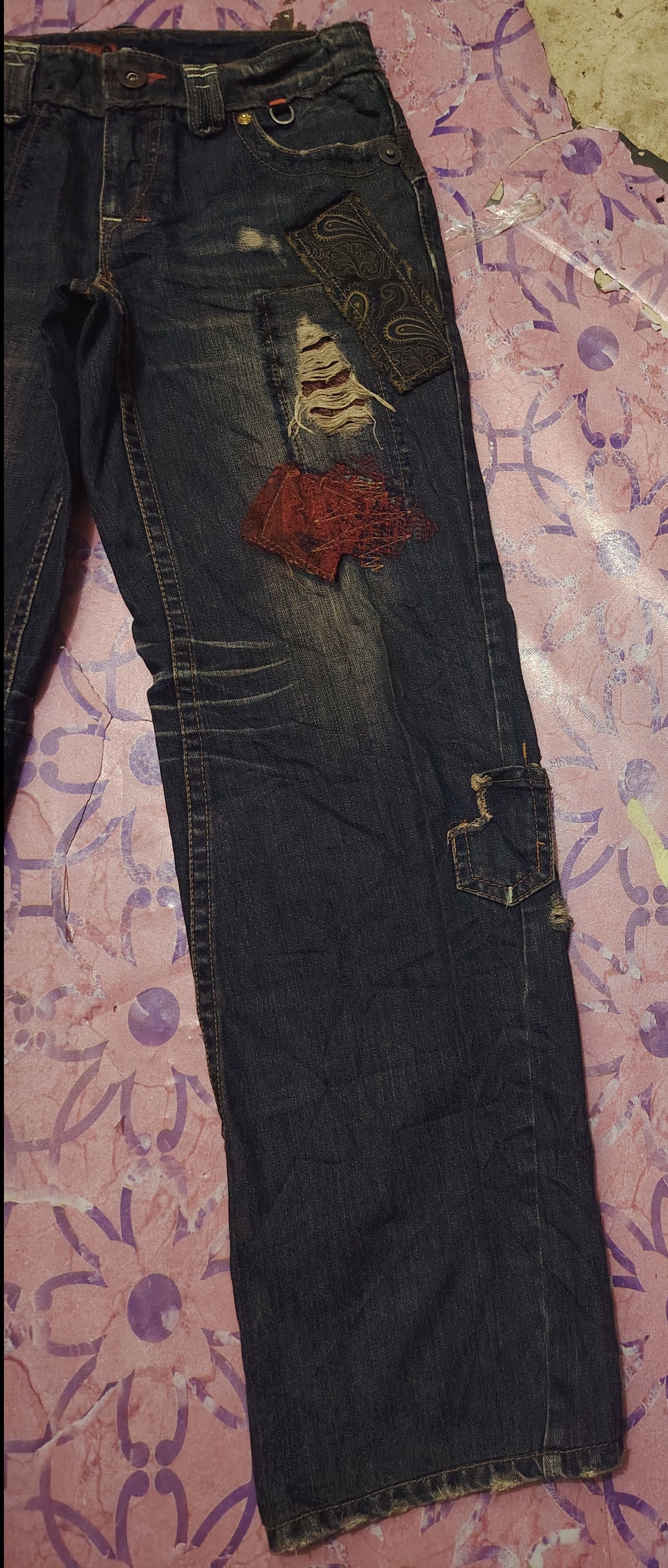 14th Addiction Japanese A6 Jeans Bandana Patchwork design Distressed jeans Size US 30 / EU 46 - 3 Thumbnail