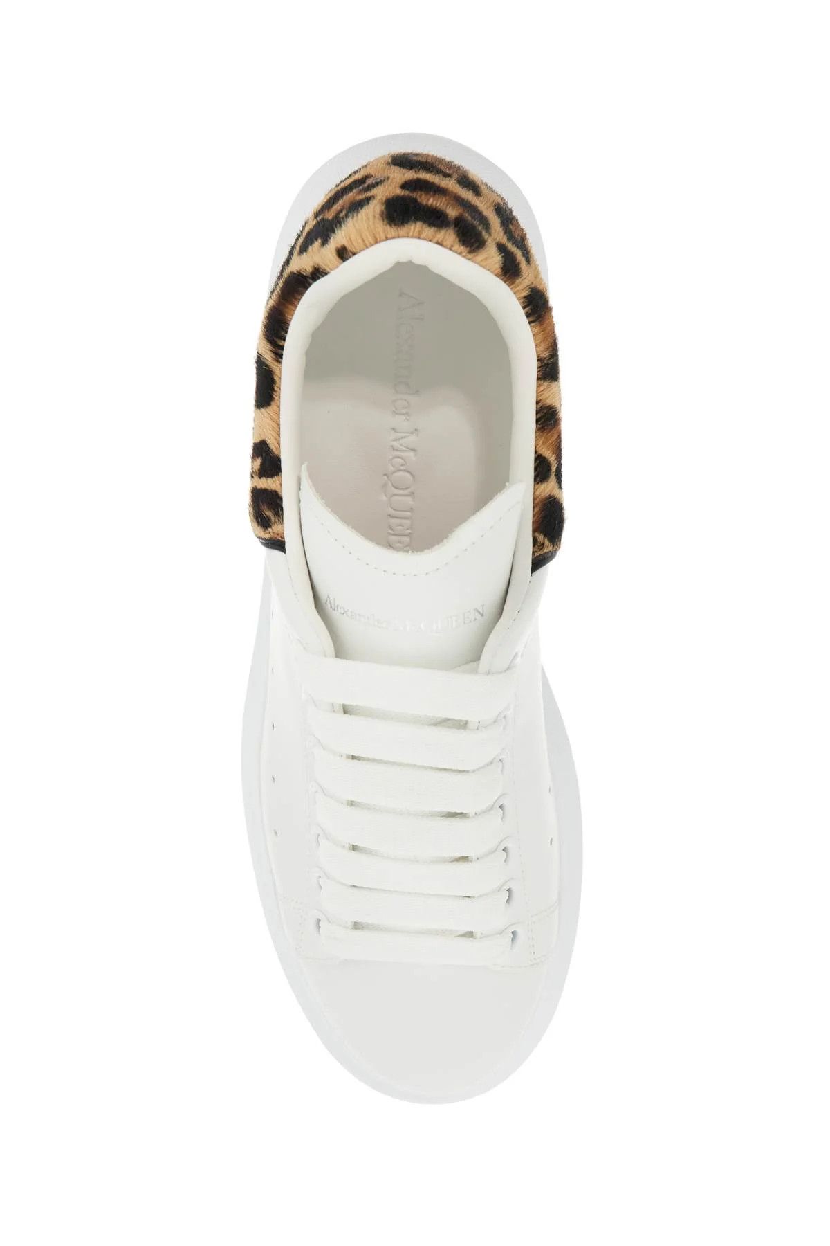 Alexander McQueen o1s22i1n1024 Leather Sneakers in White Leopard Size US 8 / IT 38 - 2 Thumbnail