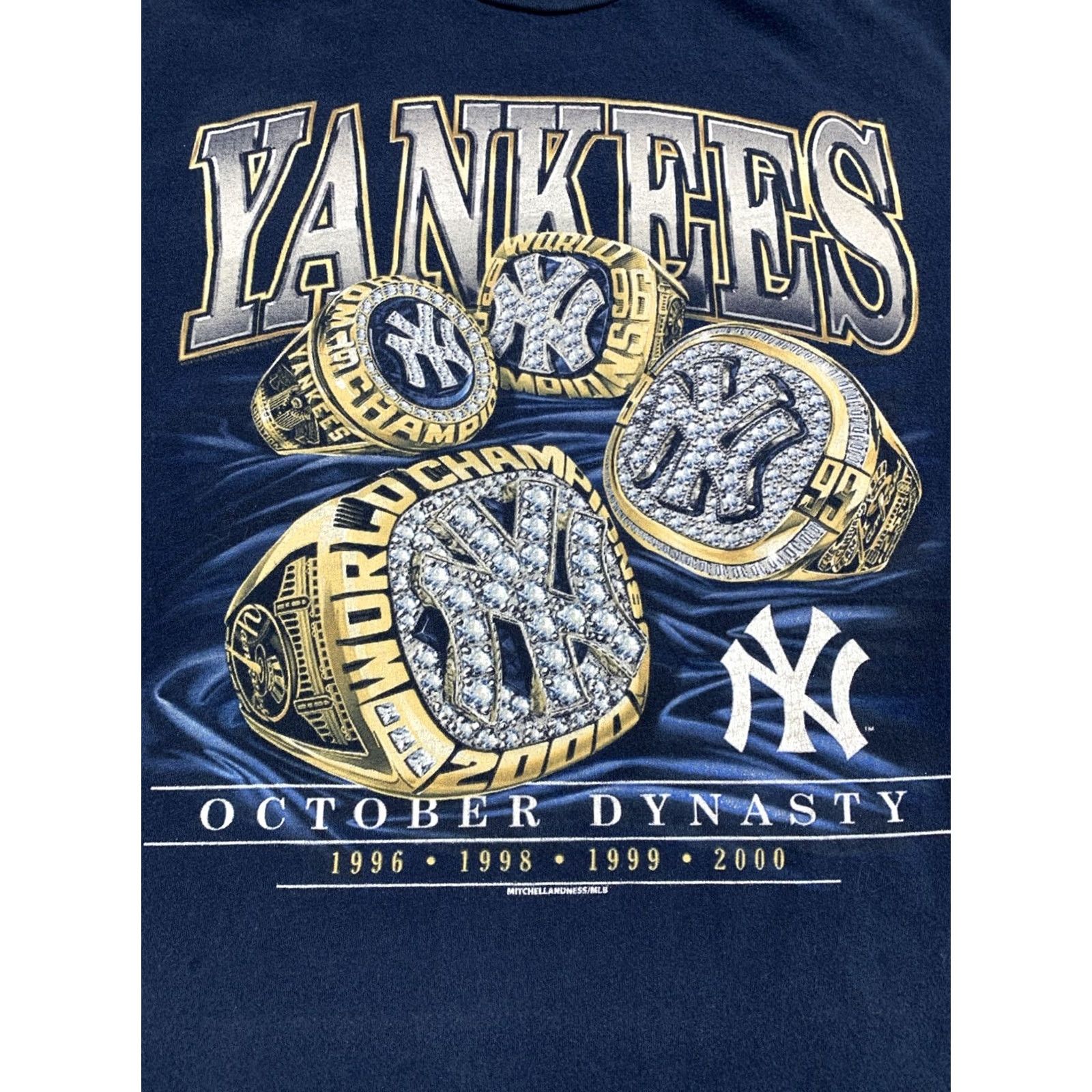 Mitchell & Ness Mitchell & Ness T-Shirt Yankees Graphic Cooperstown Collection Men’s Medium Blue Crew Neck Short Sleeve Adult M Retro 2000s Size US M / EU 48-50 / 2 - 7 Thumbnail