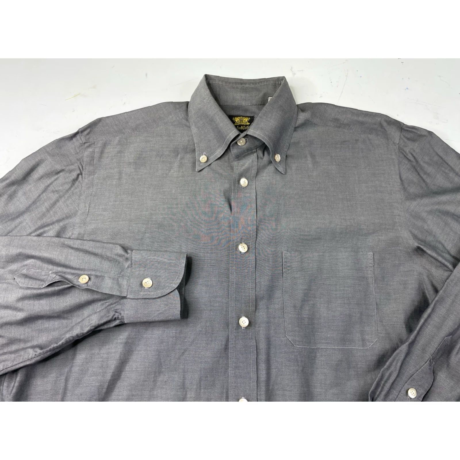 Vintage VINTAGE Oxxford Dress Shirt Men 16.5 42 Gray Cotton Cashmere Italy Handmade Long Sleeve Button Shirt Regular Classic Size 16.5/42 Mens Size 46R - 2 Thumbnail
