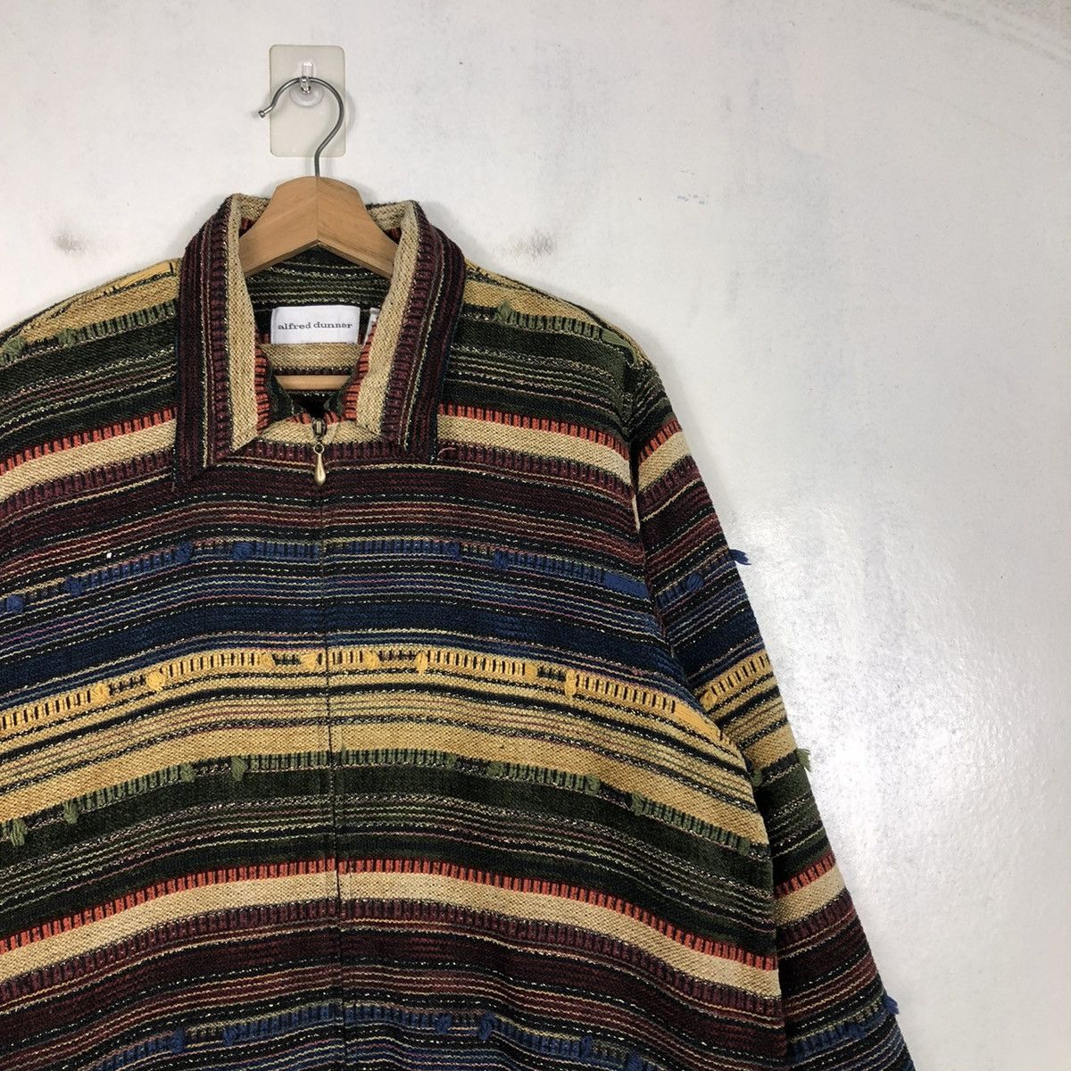Vintage 📌VINTAGE HAND KNIT DESIGN ZIPPER ALFRED DUNNER ISSEY MIYAKE Size US M / EU 48-50 / 2 - 8 Thumbnail
