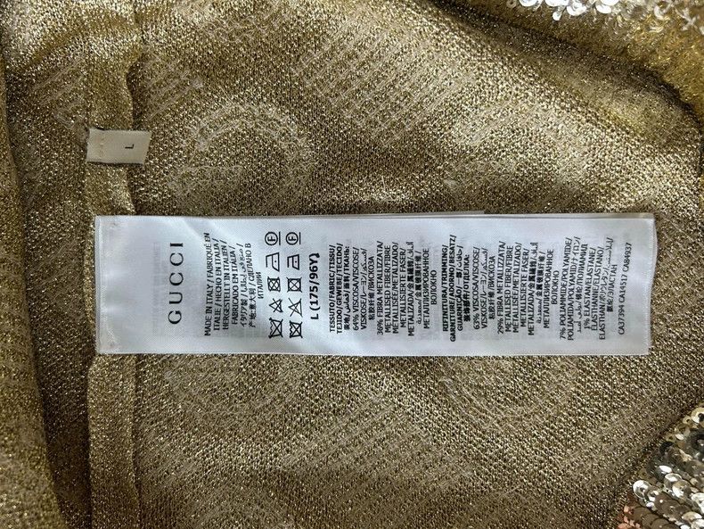 Gucci Gucci Glittering gold sequin letter long-sleeved knitted T Size US L / EU 52-54 / 3 - 8 Thumbnail