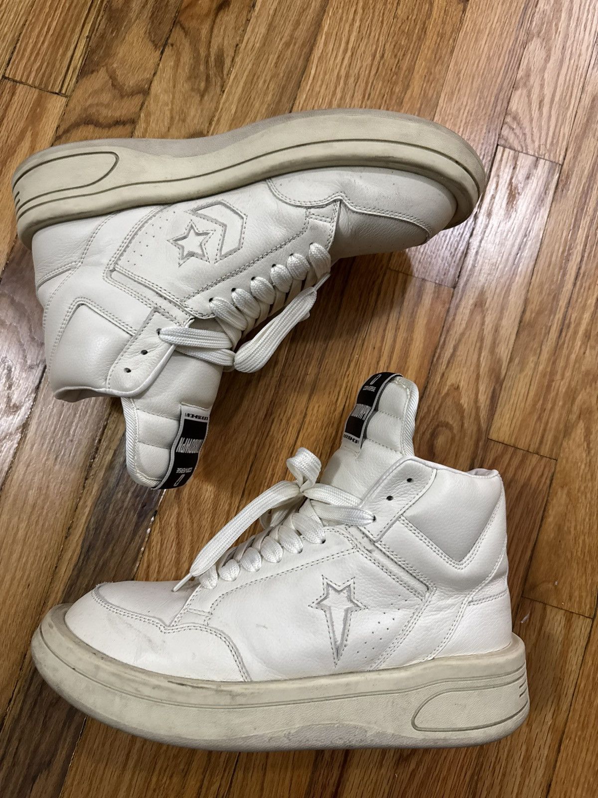 Pre-owned Rick Owens Drkshdw Rick Owen's Drkshdw Off White Turbopwn Size 10 Men's Shoes In Sand