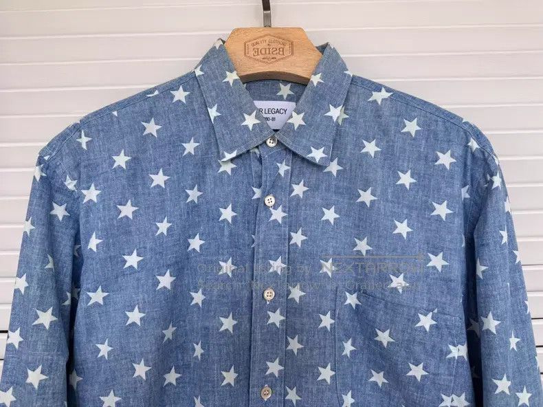 Our Legacy Our Legacy White Starry Blue Shirt Size US M / EU 48-50 / 2 - 3 Thumbnail