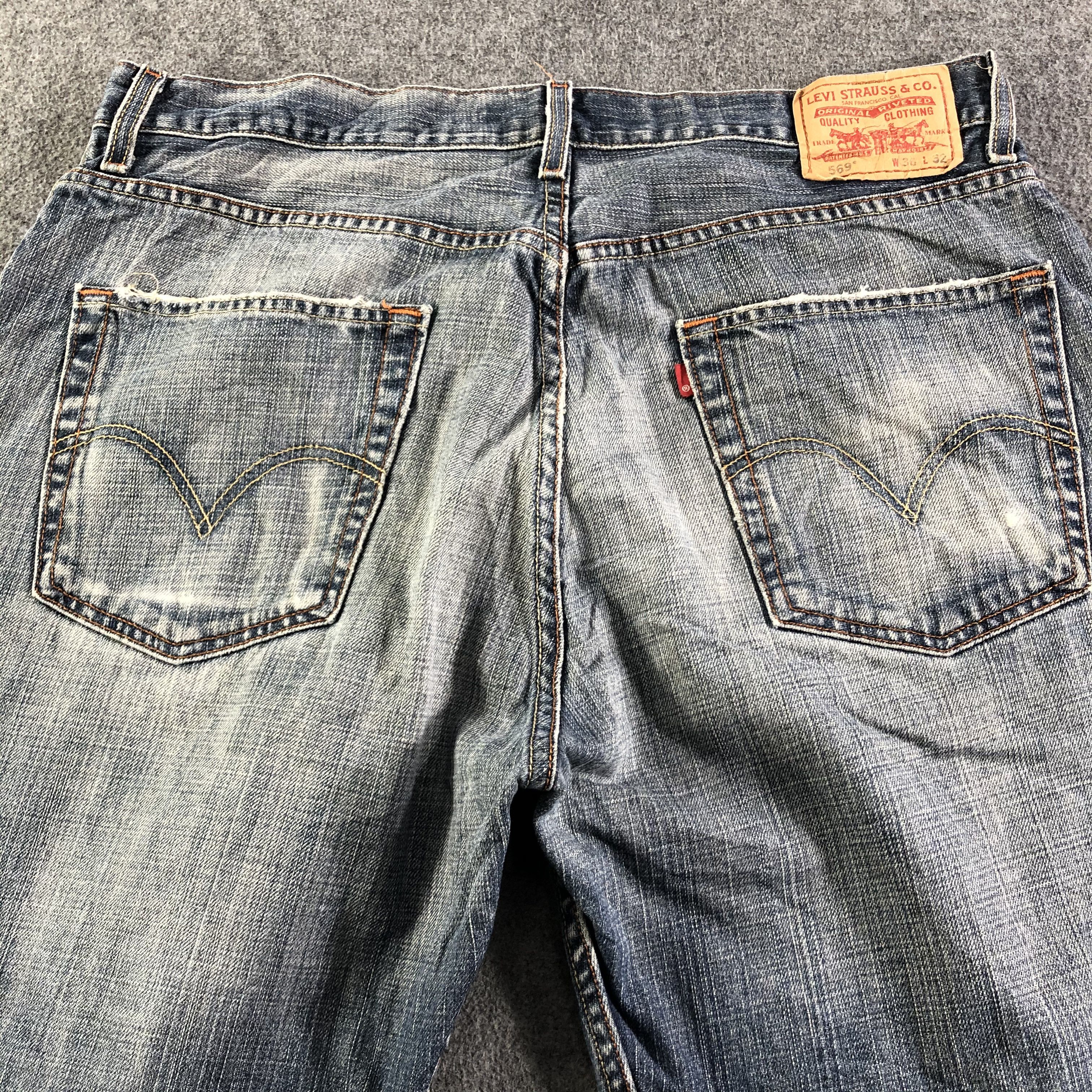 Levi's Vintage Blue Wash Levis 569 Jeans-J3079 Size US 37 - 4 Thumbnail