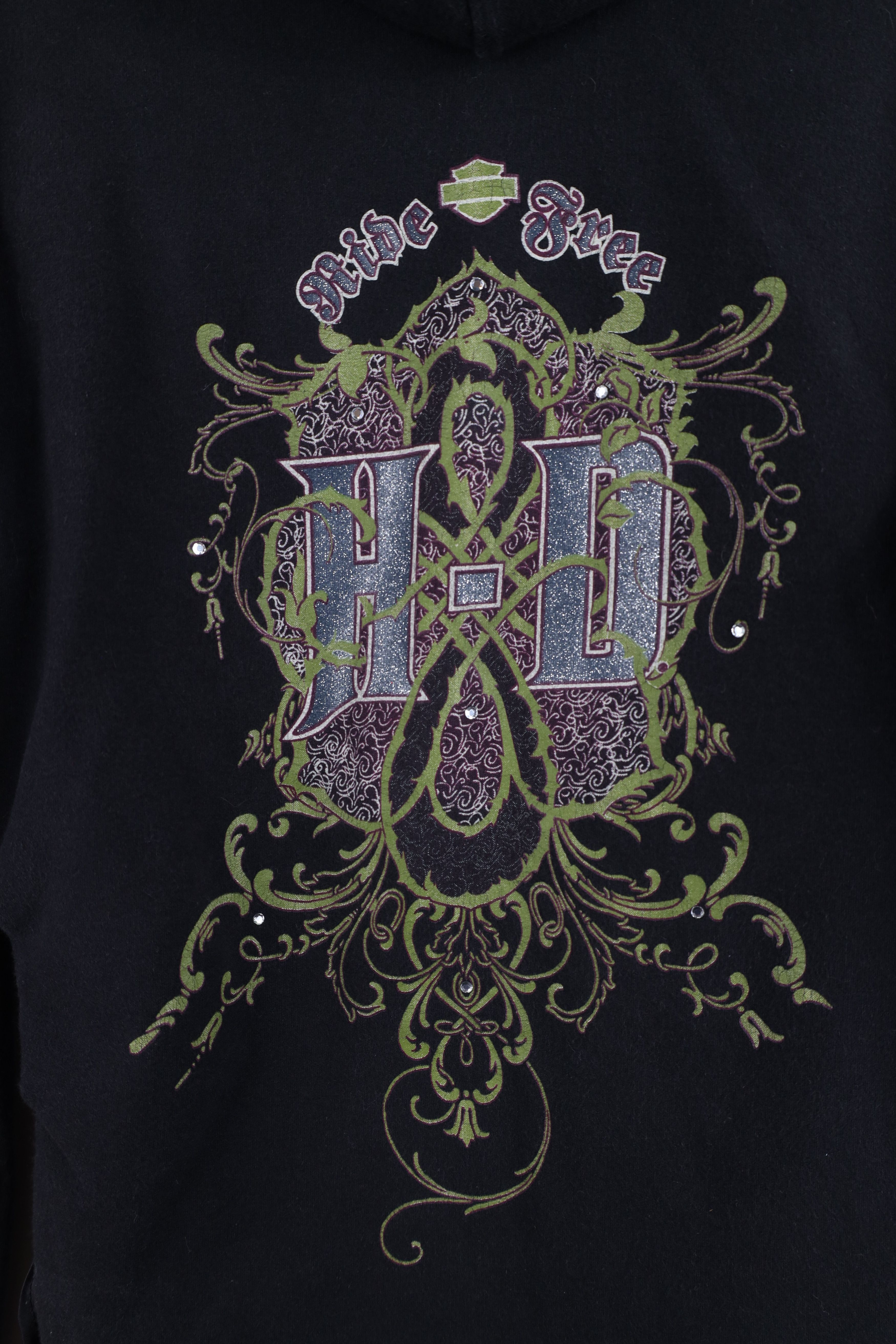 Harley Davidson Vintage Harley Davidson Sequin Tribal Tie Full Zip Hoodie Size S / US 4 / IT 40 - 12 Thumbnail