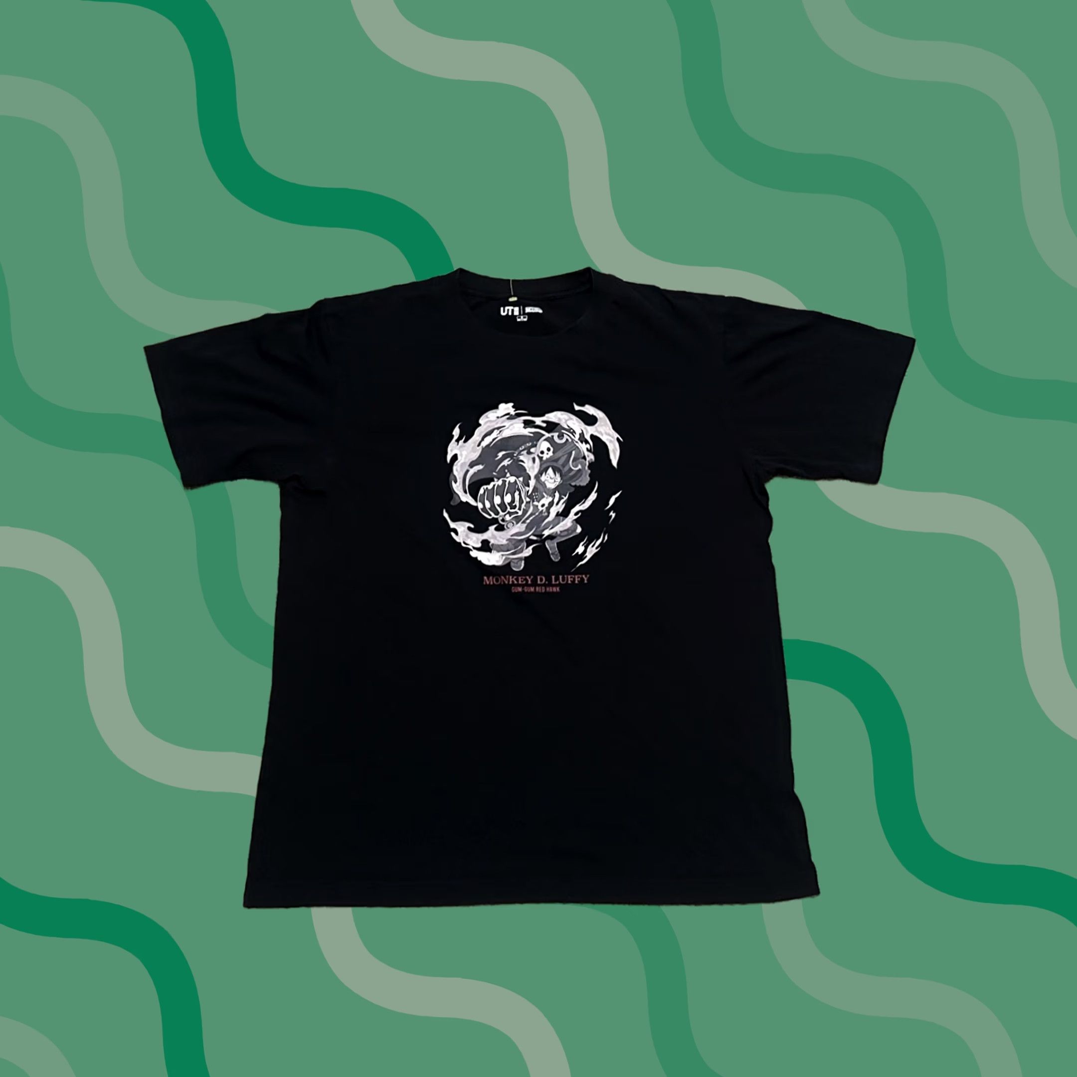 Uniqlo VINTAGE? One Piece Shirt Uniqlo Mens M Black Short Sleeve Graphic Print Crew Neck Anime Size US M / EU 48-50 / 2 - 1 Thumbnail