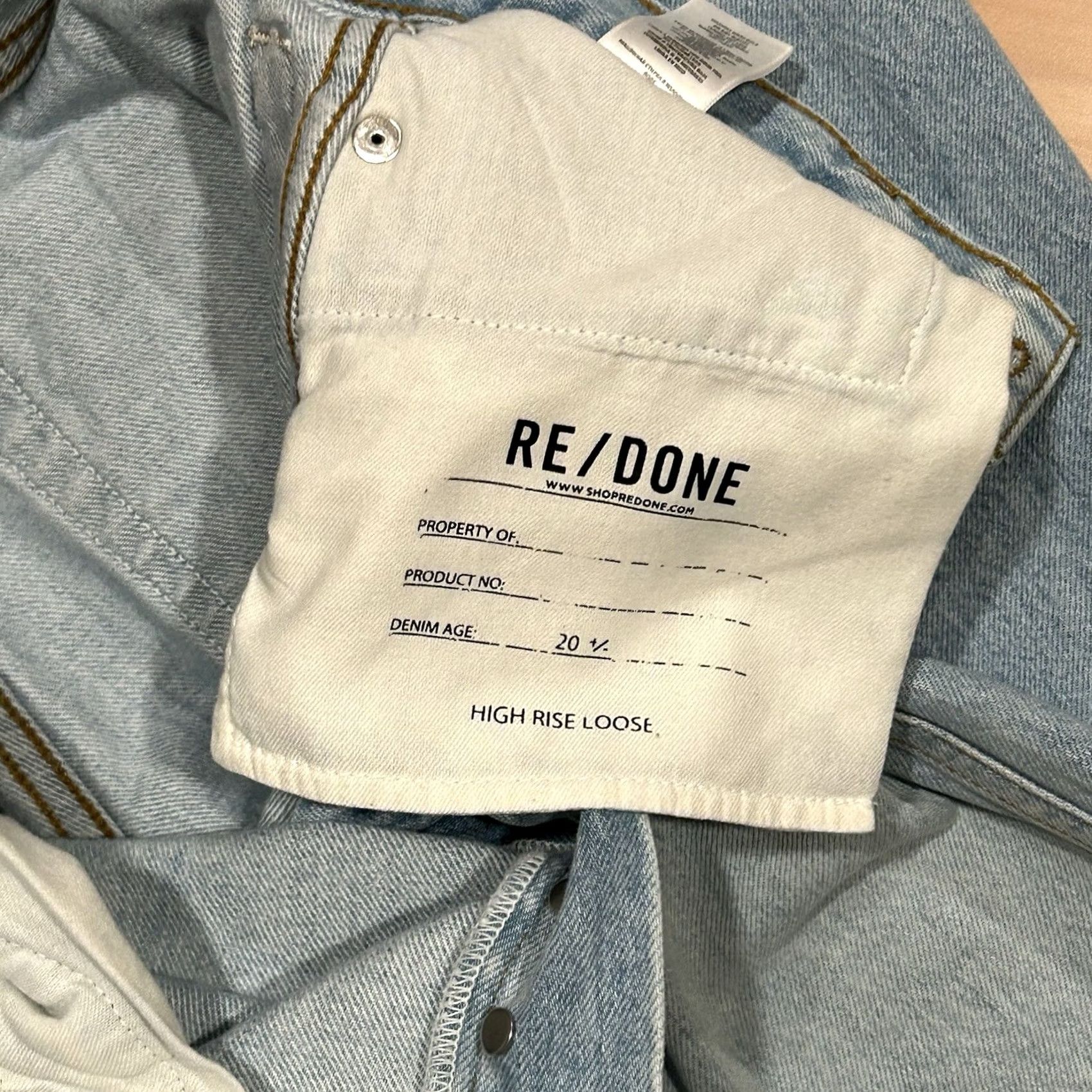 RE/DONE VINTAGE RE/ DONE High Rise Loose Denim Blue Jean Distressed Straight Leg Women’s 26x32 Size 26" / US 2 / IT 38 - 7 Thumbnail