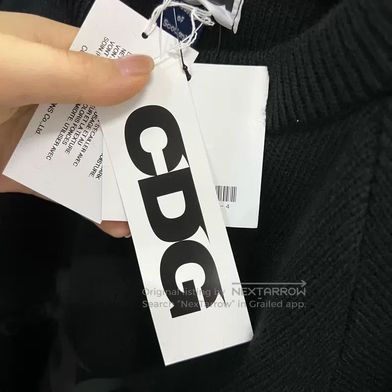 Comme des Garcons Comme Des Garcons Black Chest Logo Print Sweater Size L / US 10 / IT 46 - 6 Thumbnail