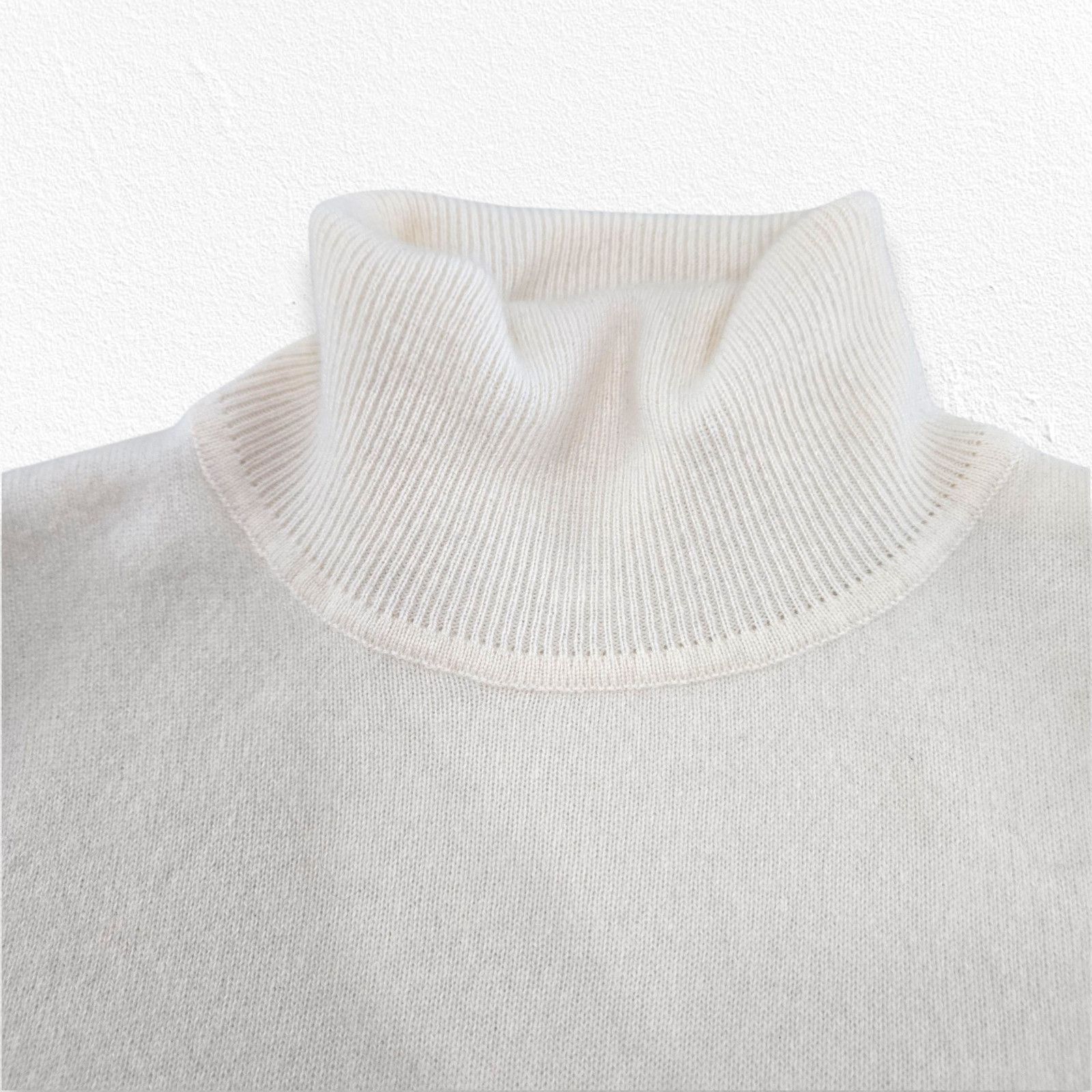 Vintage Y2K Ivory Cashmere Turtleneck Sweater Large Size L / US 10 / IT 46 - 13 Thumbnail