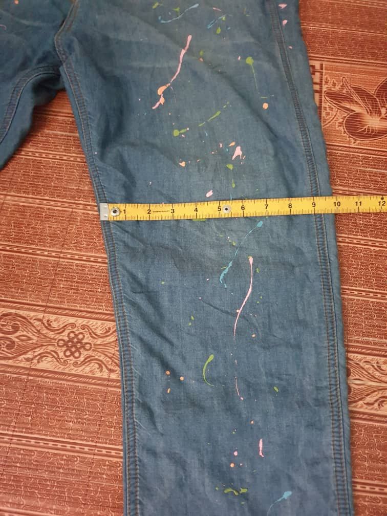 Issey Miyake 💥Frapbois splash paint art Issey miyake denim pant Size US 33 - 15 Thumbnail