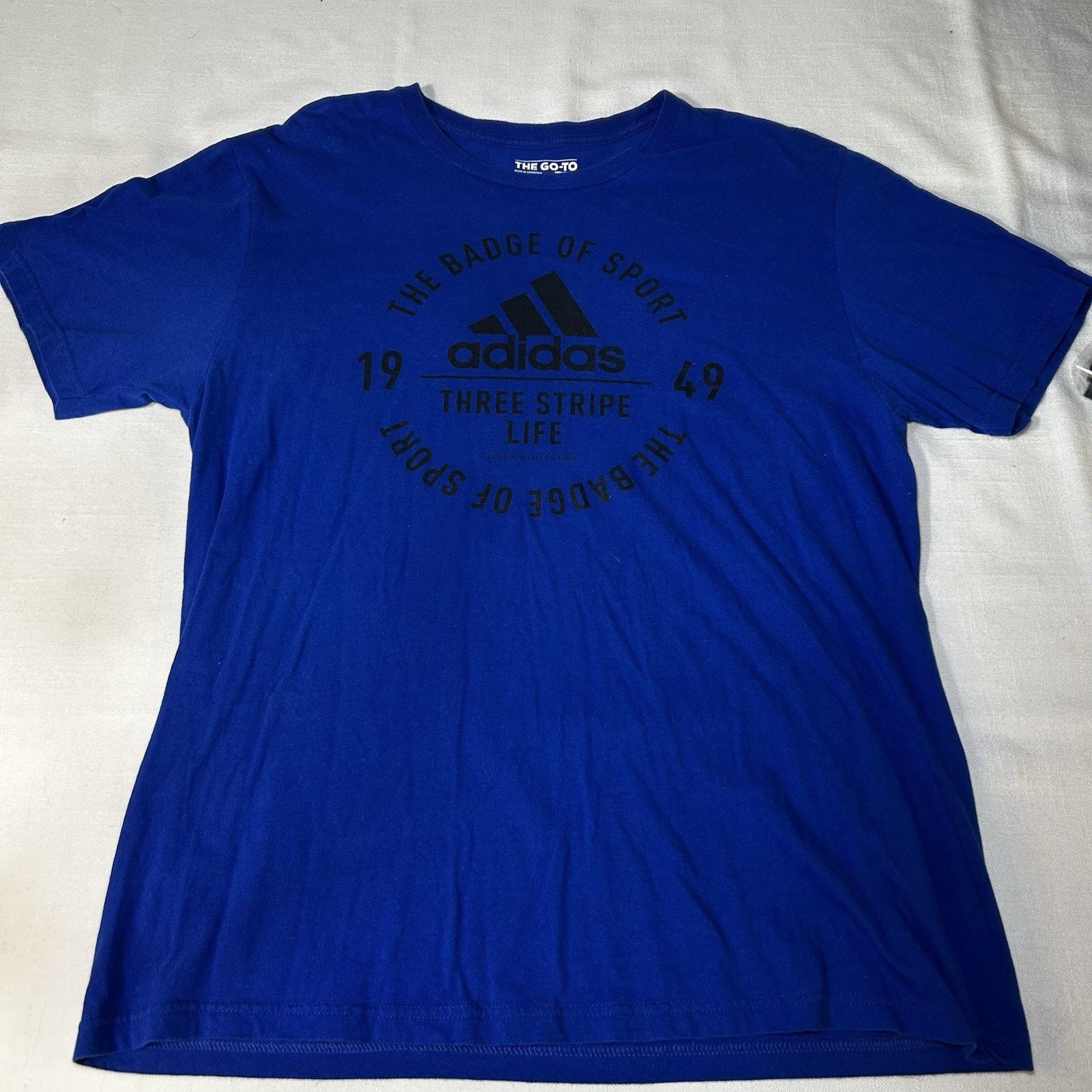 Adidas Men's Adidas Logo Blue 3 Stripe shirt Large L Size US L / EU 52-54 / 3 - 2 Thumbnail