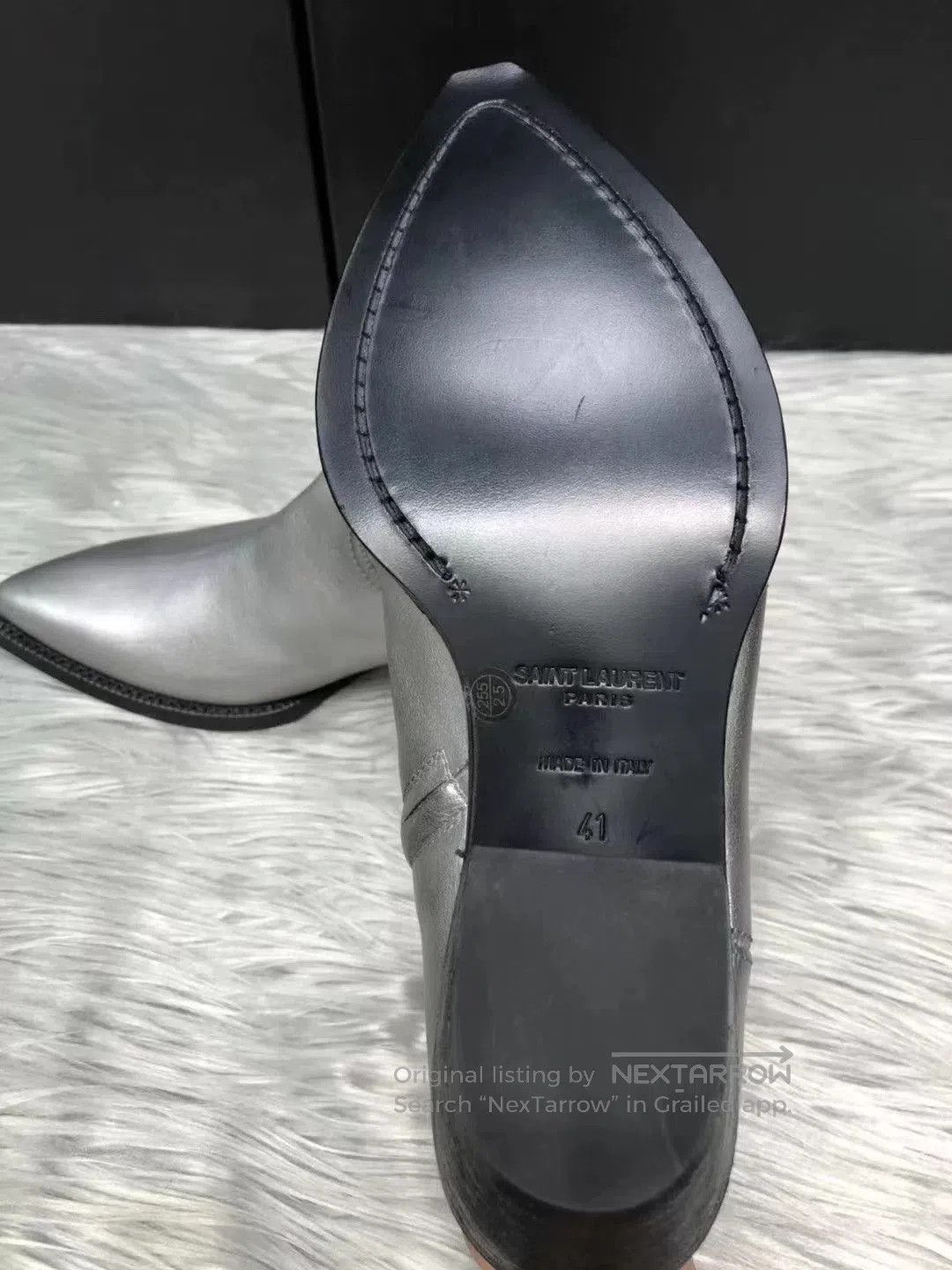 Saint Laurent Paris Saint Laurent Lukas Silver Pointed Boots. Size US 10 / EU 43 - 3 Thumbnail