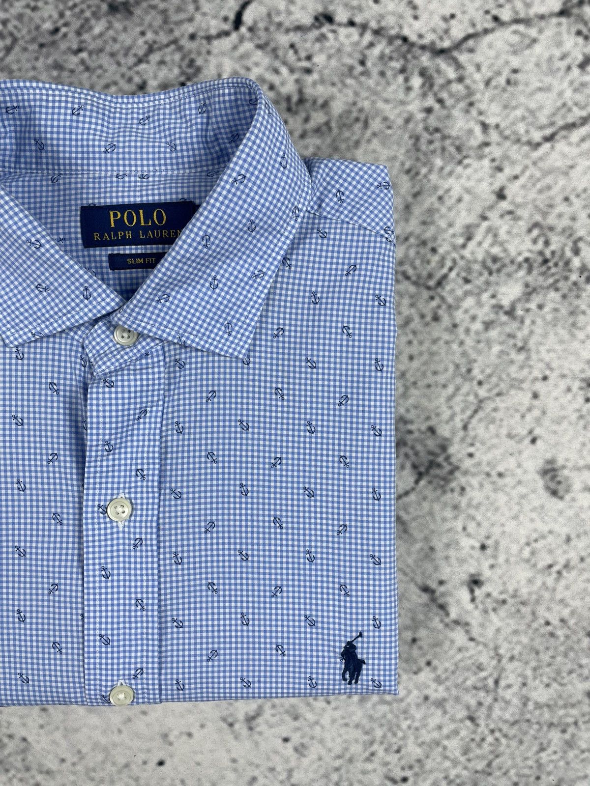 Polo Ralph Lauren Polo Ralph Lauren L Slim Fit Anchor Print Shirt Classic egv Size US L / EU 52-54 / 3 - 1 Thumbnail