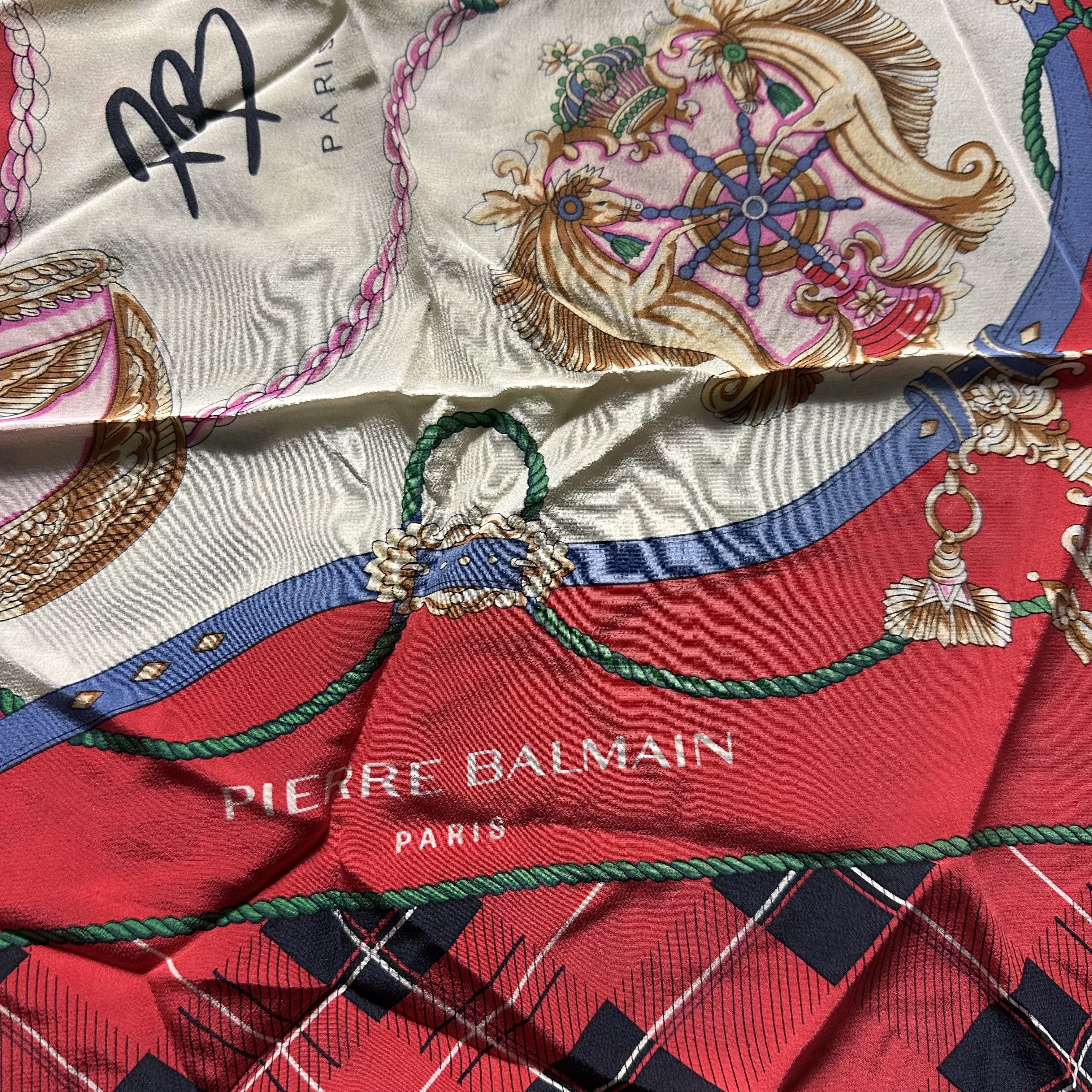 Balmain × Pierre Balmain × Silk Laundry 🔥RARE🔥Pierre Balmain Paris Silk Neckerchief Scarf Headband Size ONE SIZE - 6 Thumbnail