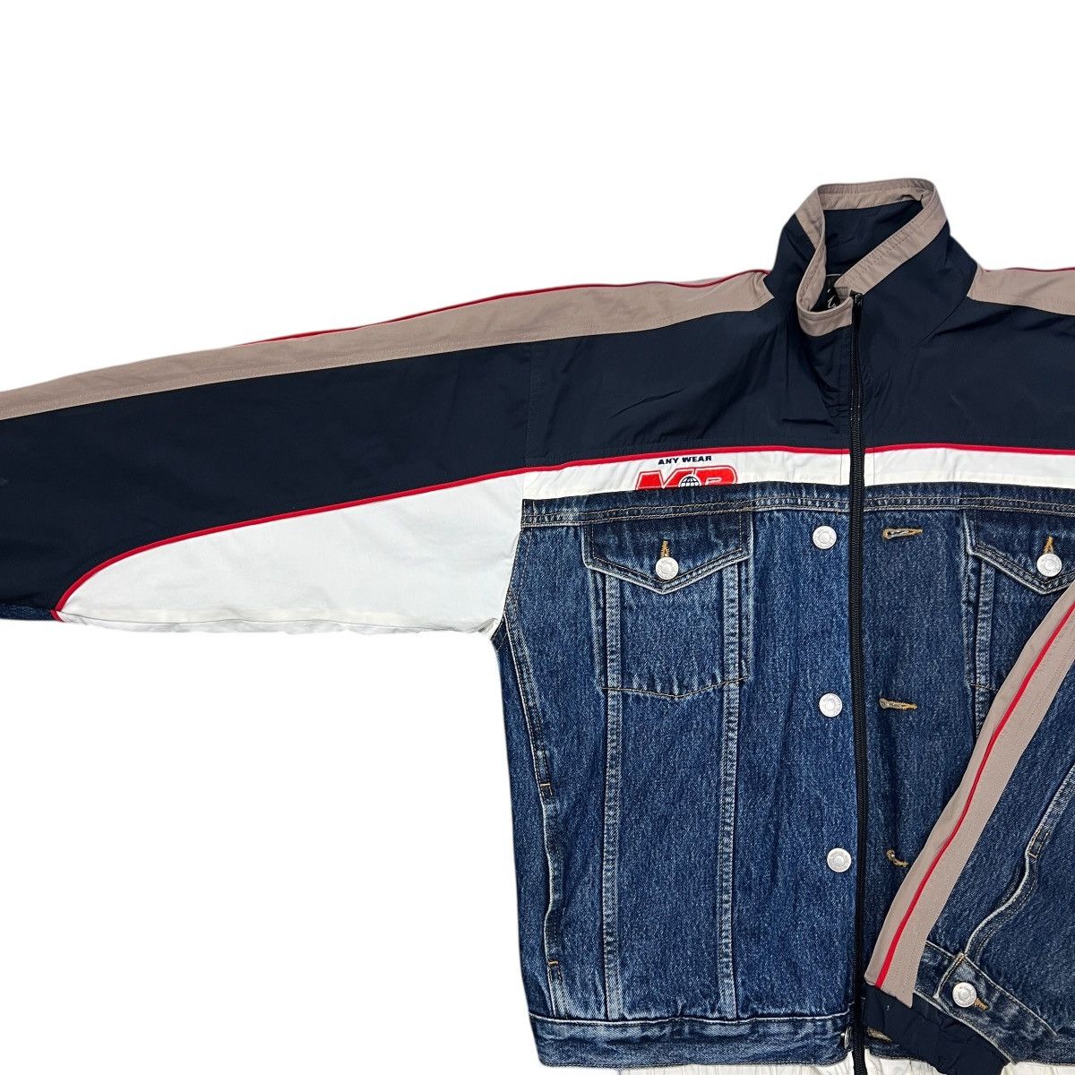 Martine Rose Martin Rose 2019SS Hybrid Denim Track Jacket Size US M / EU 48-50 / 2 - 6 Thumbnail