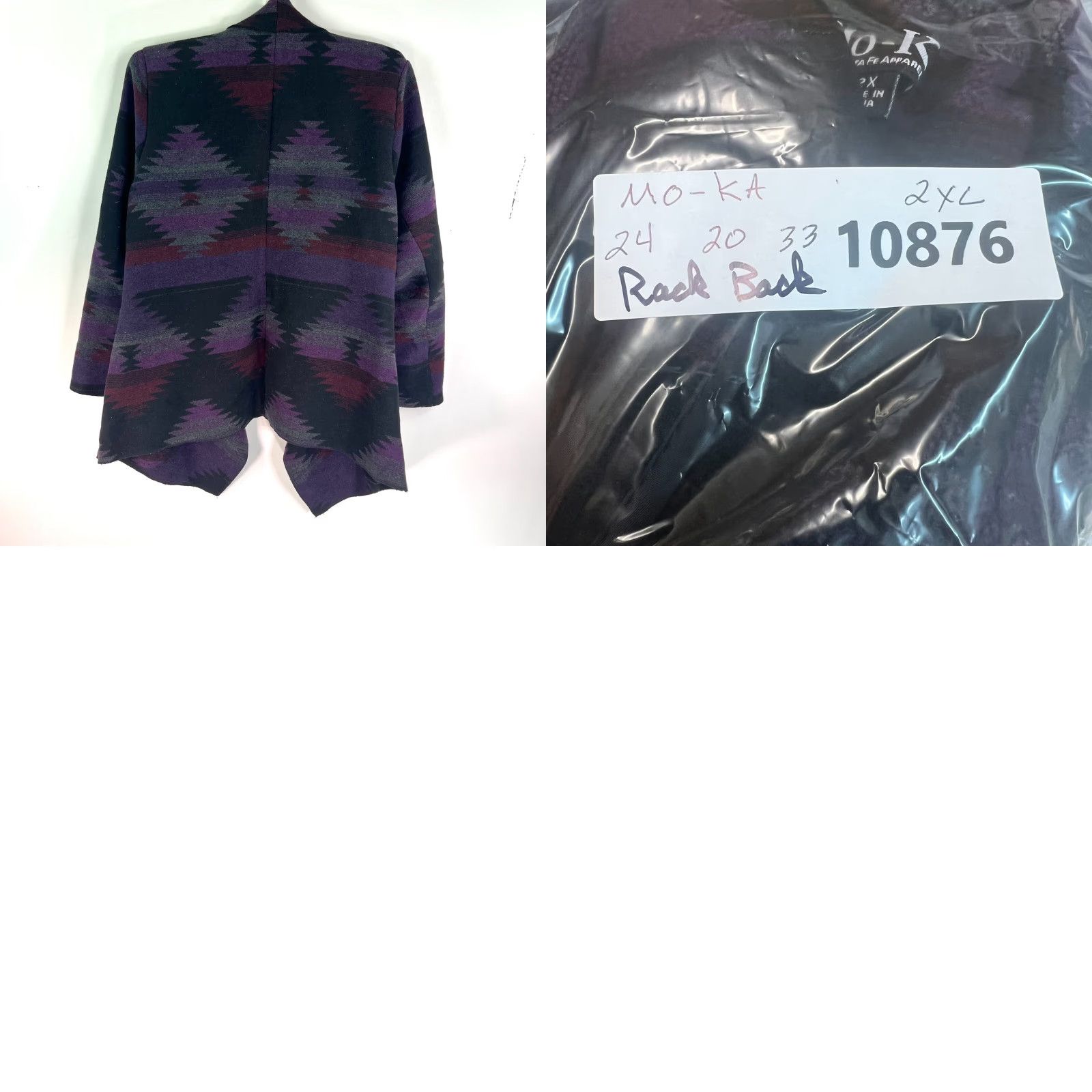 Vintage MO-KA Santa Fe Apparel Aztec Southwestern Open Cardigan Cape Womens 2XL Purple Size XXL / US 16-18 / IT 52-54 - 8 Thumbnail