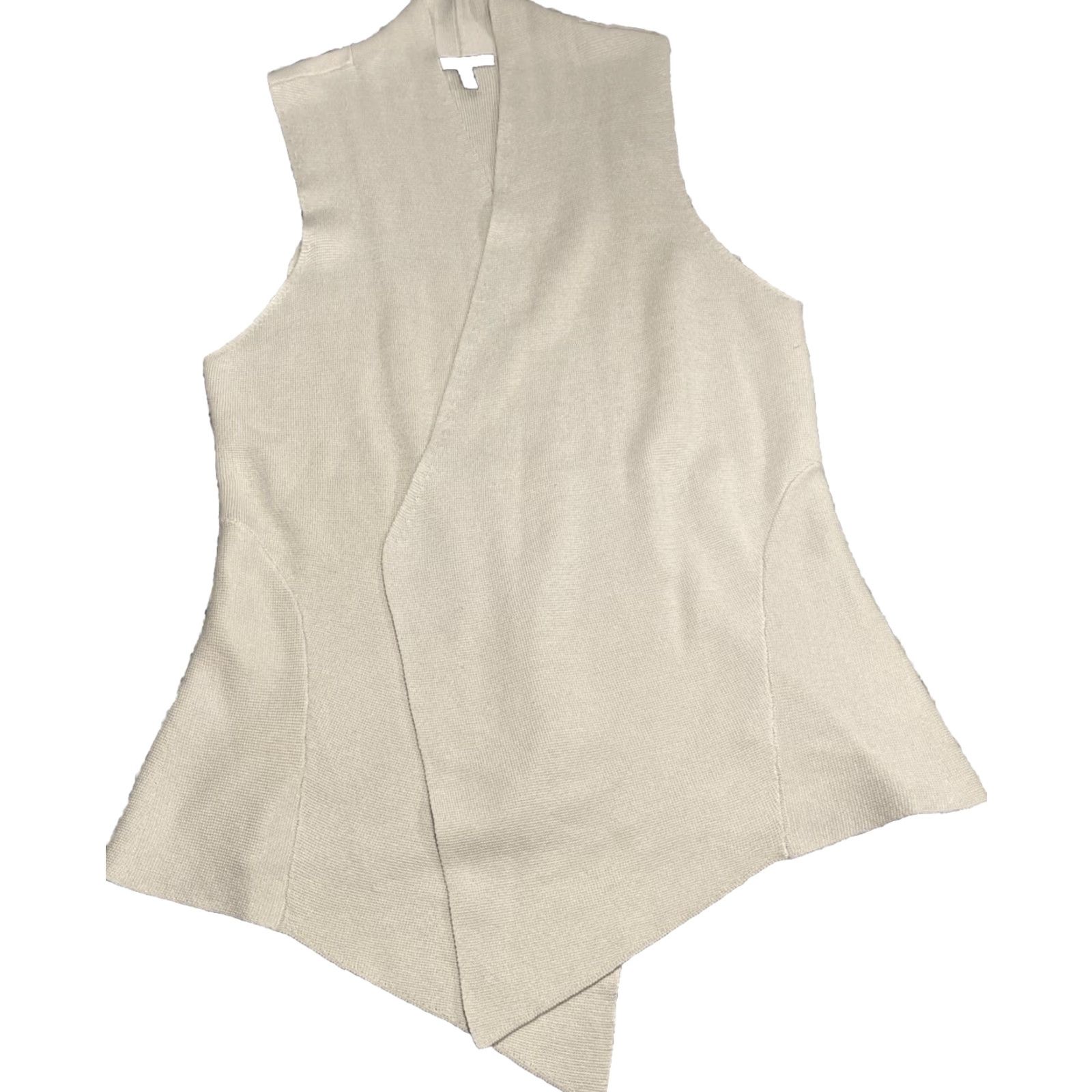 Eileen Fisher Eileen Fisher Silk Blend Long Lapel Vest Women PS Petite Cream Kimono VEST Size S / US 4 / IT 40 - 2 Thumbnail
