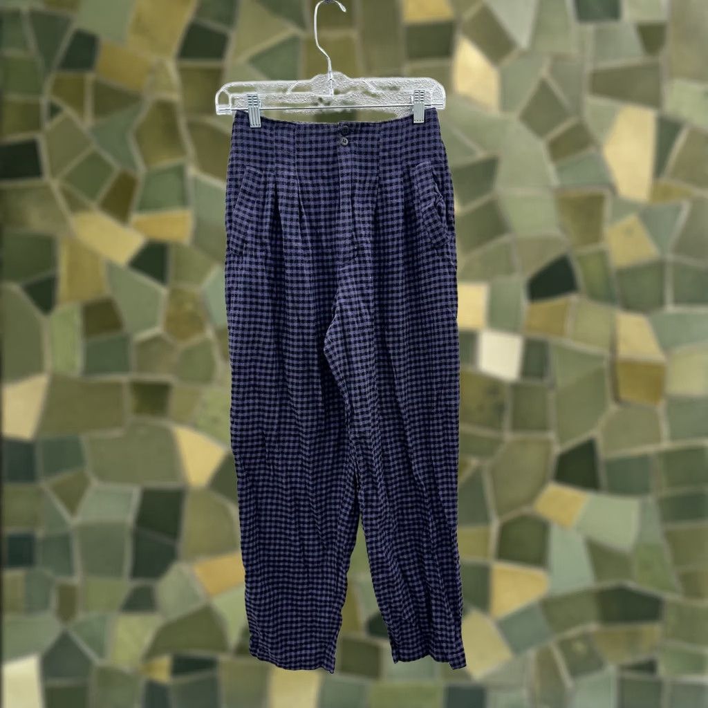 Vintage VINTAGE Cambridge Dry Goods Womens Dress Pants Purple Black Plaid 6 Straight Rise High Waist Comfort 80s 90s Mens Womens Girls Size 28" / US 6 / IT 42 - 1 Thumbnail