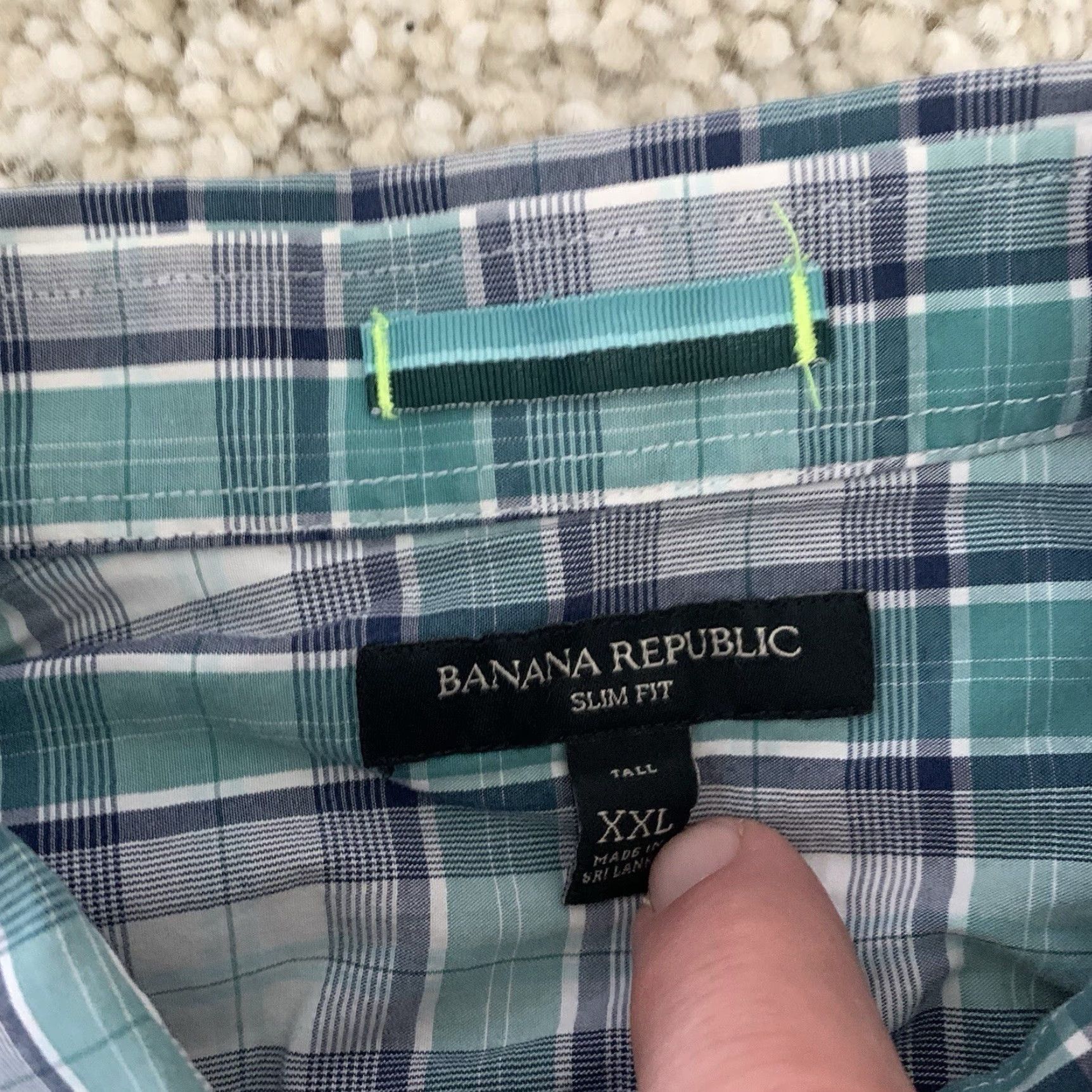 Banana Republic Banana Republic Shirt Mens 2XLT Tall Pearl Snap Green Plaid Western Yoke Size US XXL / EU 58 / 5 - 2 Thumbnail