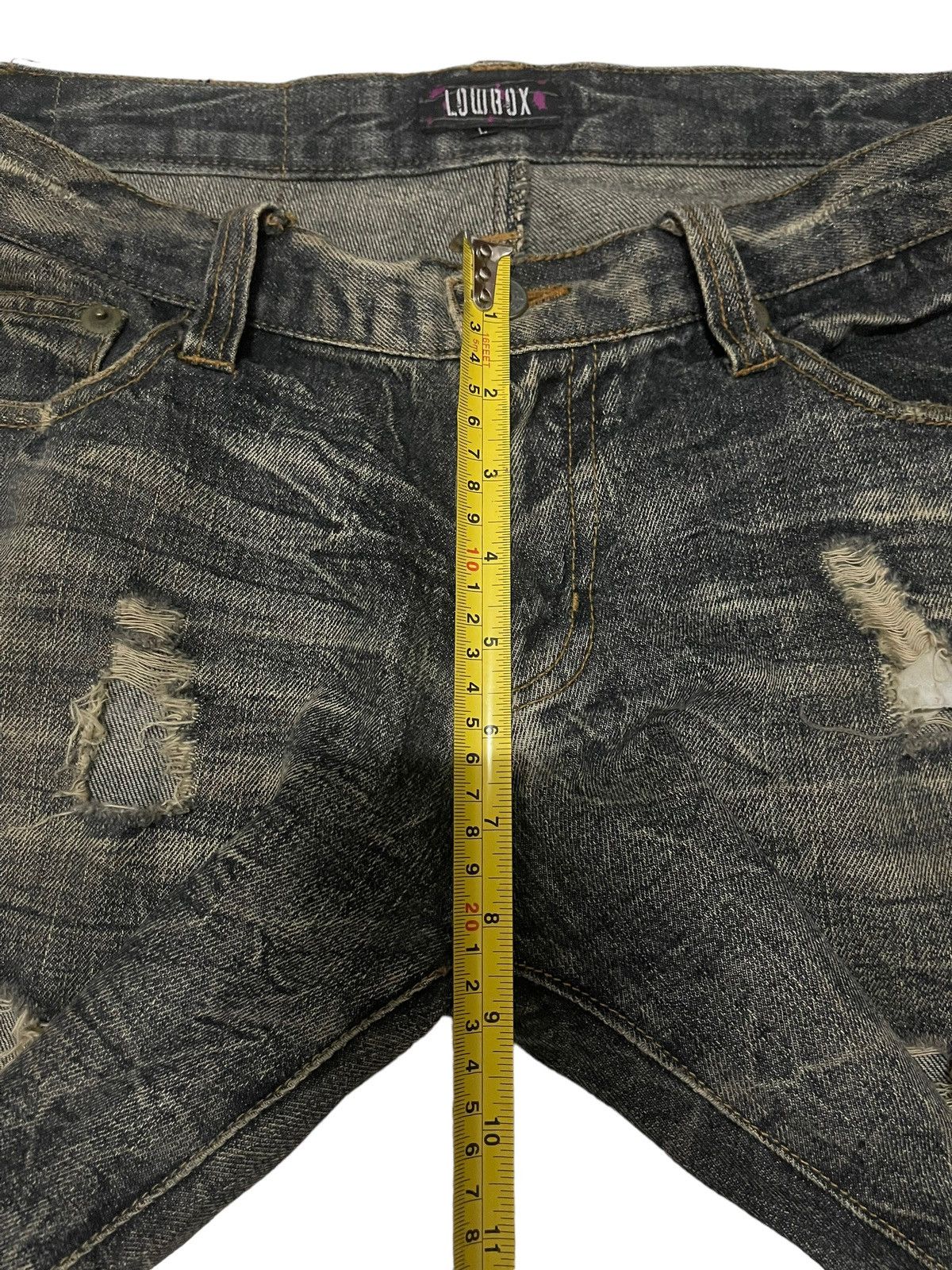 Japanese Brand Vintage Japan LowBox Distressed Style Flare Jeans Size US 33 - 13 Thumbnail