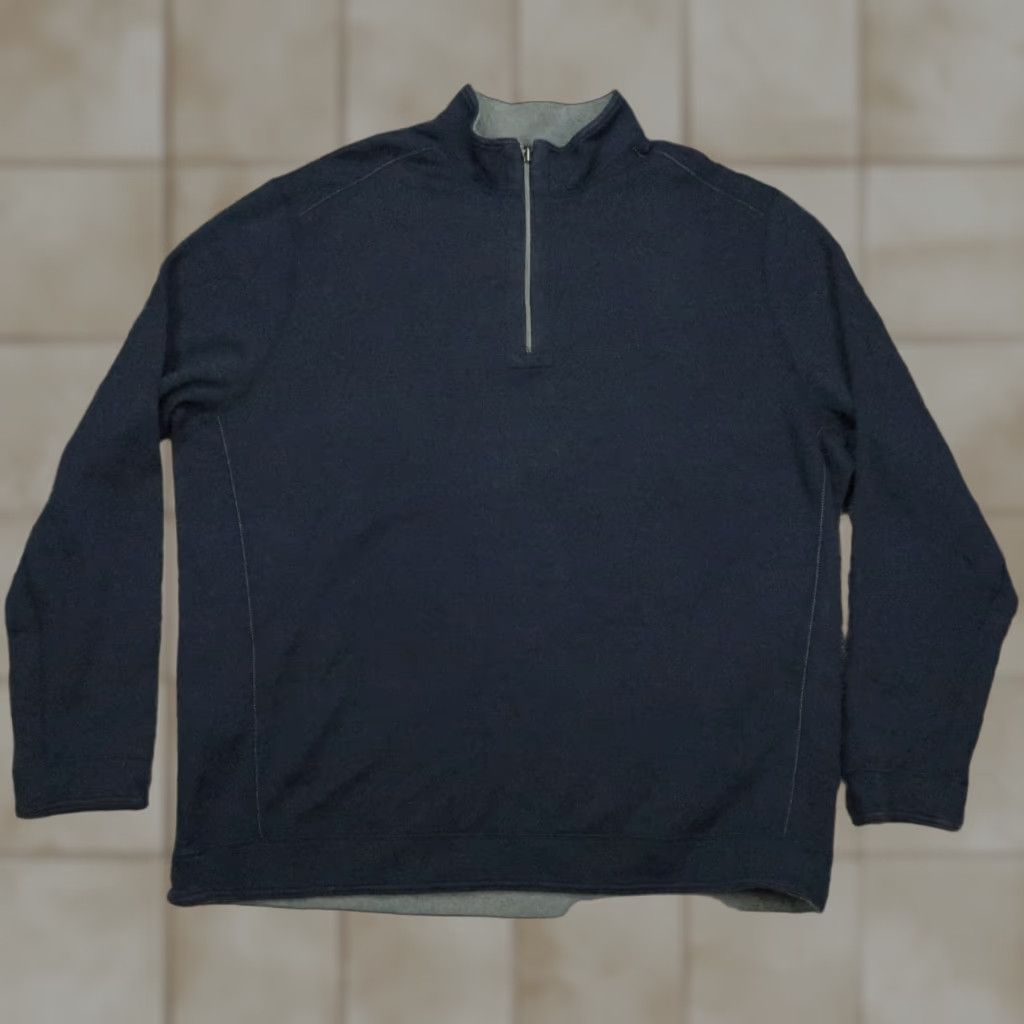 Tommy Bahama VINTAGE Tommy Bahama Sweater Shirt Men 2XL Reversible Half Zip Blue Gray 1/2 Zip Mock Neck Winter Fall 90s Mens Size US XXL / EU 58 / 5 - 1 Thumbnail
