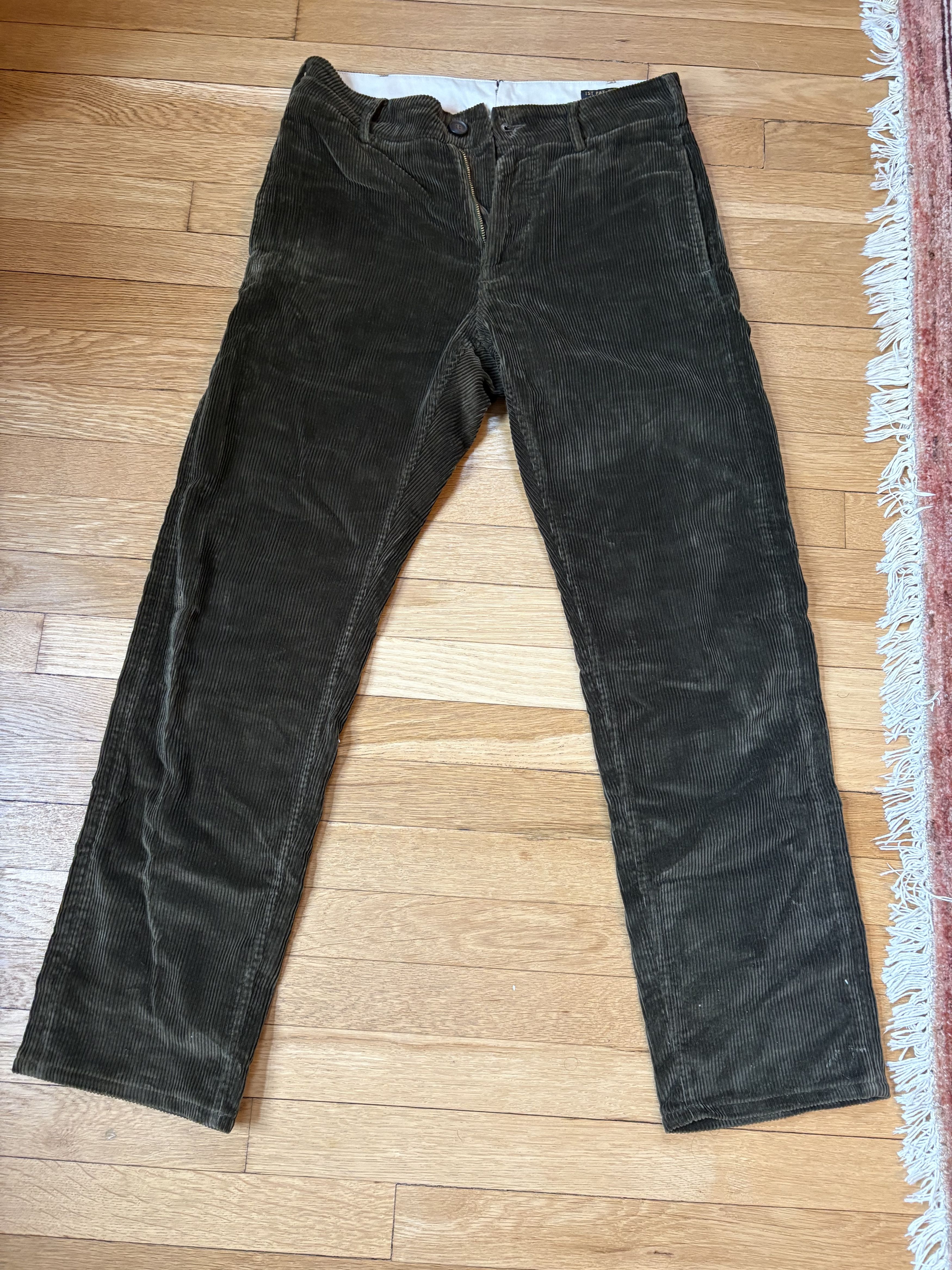 1ST PAT-RN IST PAT-RN Green Corduroy Pants Cotton Straight Leg Size S Size US 30 / EU 46 - 1 Thumbnail