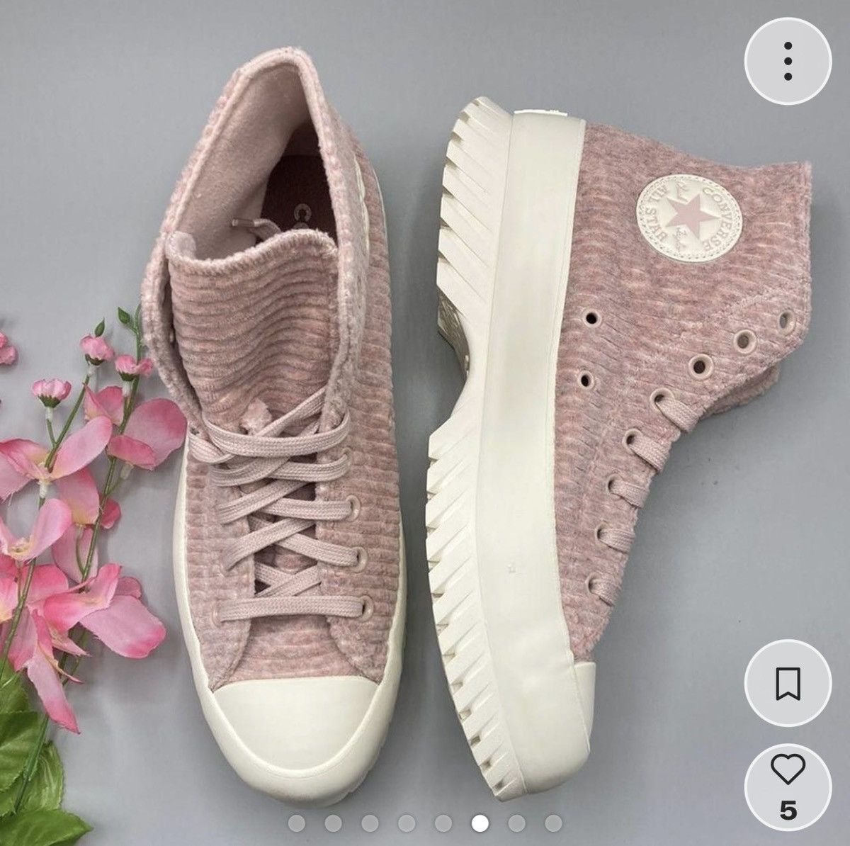 Other Converse high top corduroy mauve sneakers Size US 11 / IT 41 - 6 Thumbnail