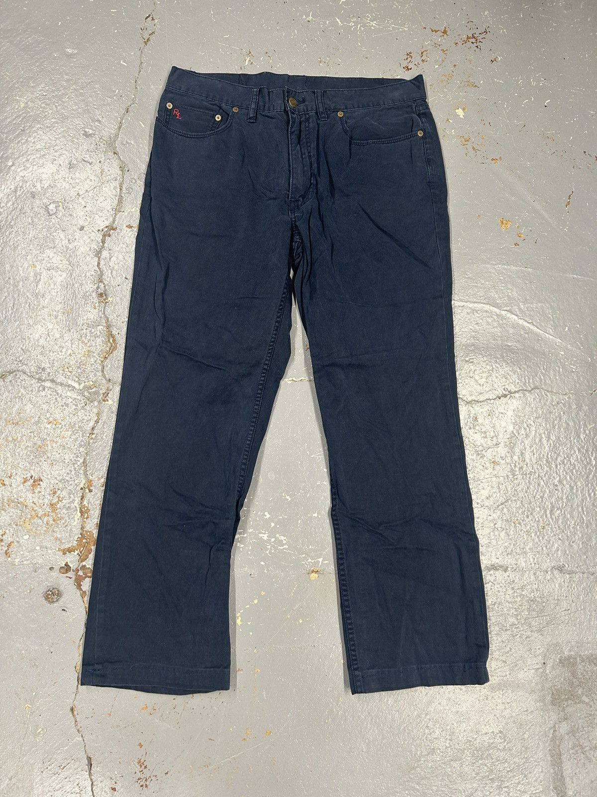 Polo Ralph Lauren × Vintage Vintage Y2K Essential Navy Polo Ralph Lauren Dungaree Pants Size US 34 / EU 50 - 1 Thumbnail