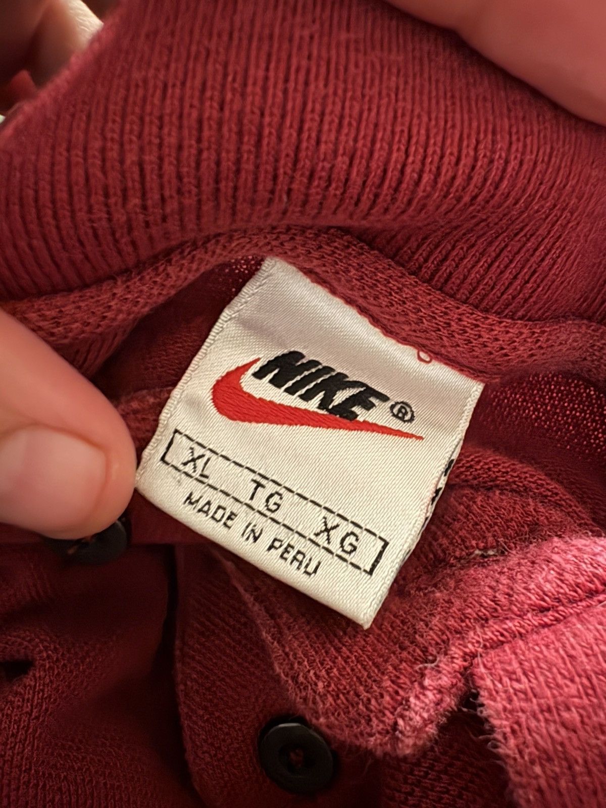 Nike Vintage Nike Polo Long Sleeve Shirt 90’s Maroon Swoosh Grail Size US XL / EU 56 / 4 - 6 Thumbnail