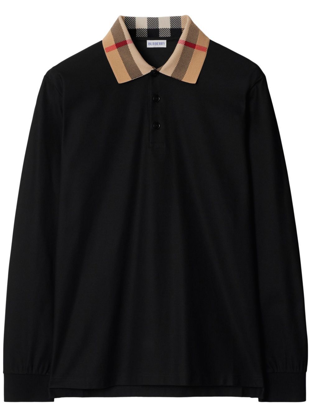 Burberry CHECK COLLAR COTTON POLO SHIRT Size US M / EU 48-50 / 2 - 1 Thumbnail